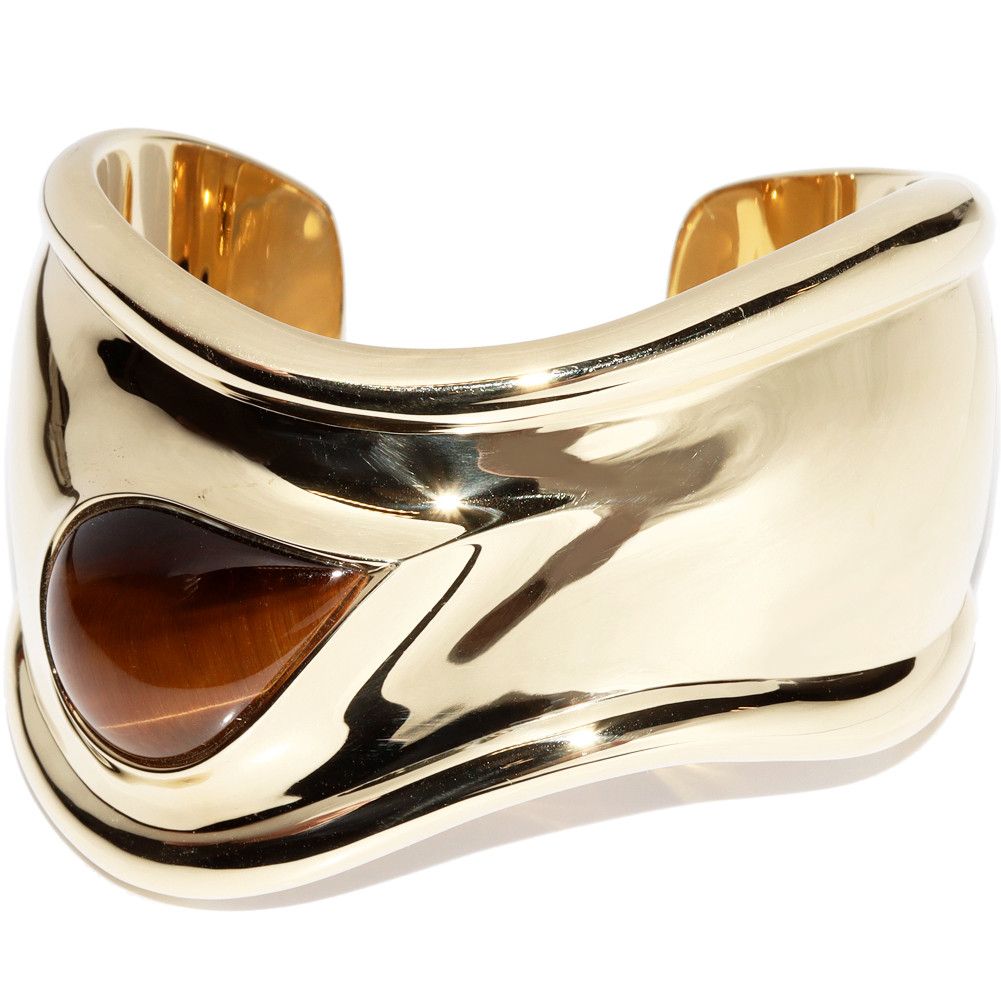 Tiffany & Co. Tiffany & Co Tiffany & Co K18YG Tiger Eye Elsa Peretti Bone Cuff Bangle Metal Bangle 2401407 in Great Condition Size ONE SIZE - 1 Thumbnail