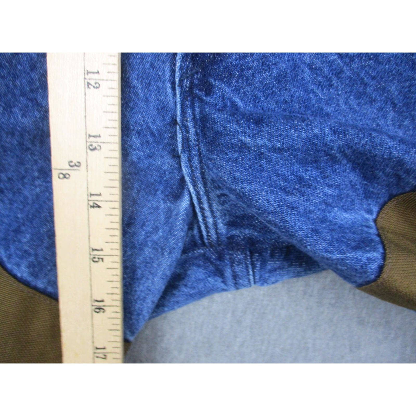 Denime VINTAGE Rattlers Pants Mens 42x32 Denim Two Tone Western Workwear Cowboy Rodeo Casual/Workwear Mens 42x32 Blue Denim Brown Two Tone Relaxed Fit Pants Size US 38 / EU 54 - 4 Thumbnail