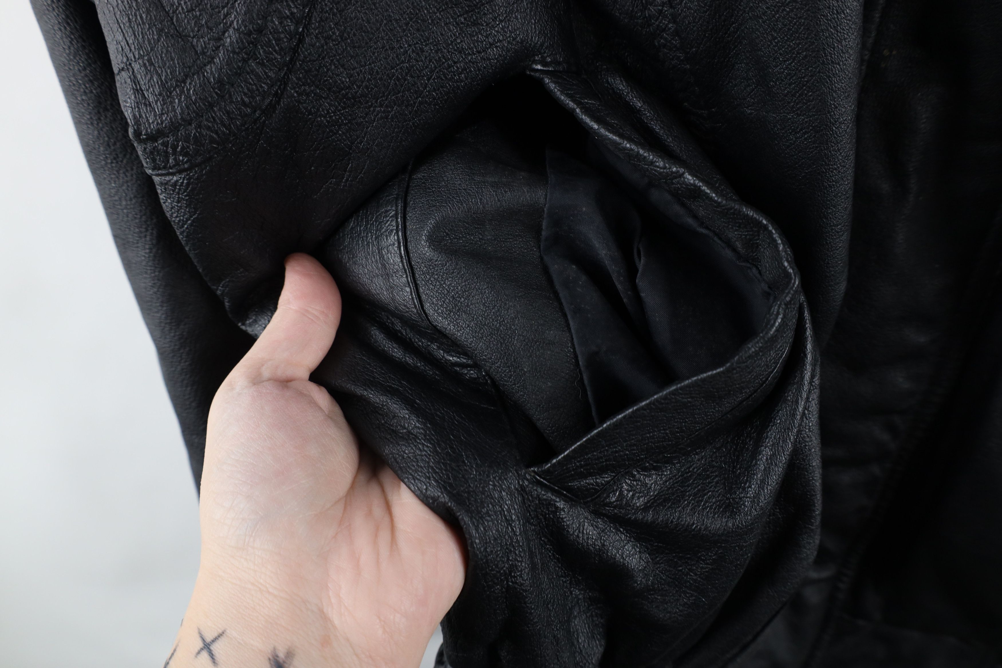 Vintage Vintage 90s Streetwear Leather Flight Bomber Jacket Black Size US M / EU 48-50 / 2 - 10 Thumbnail