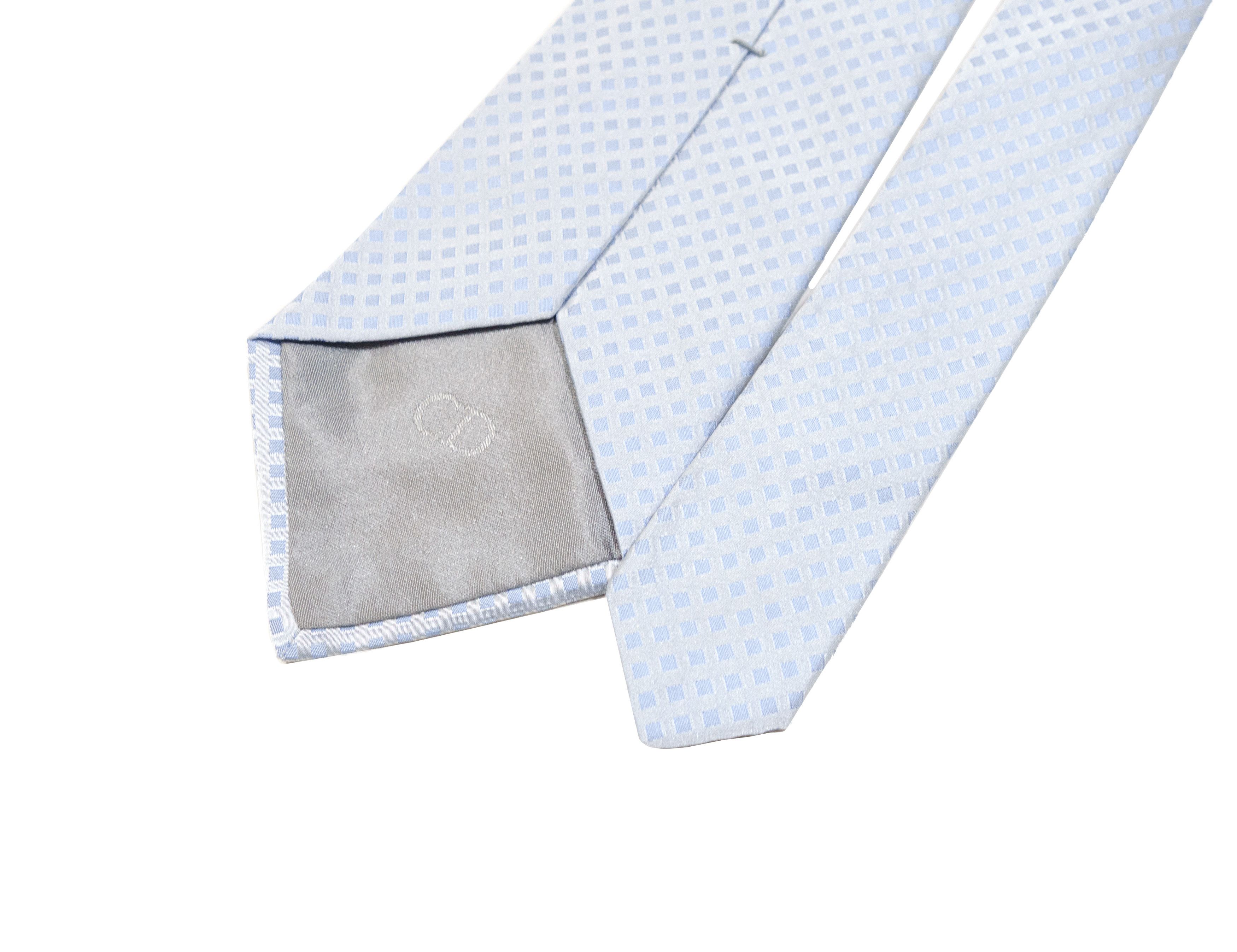 Dior Homme Hedi Slimane Geometric Square Plaid Silk Tie Size ONE SIZE - 5 Thumbnail