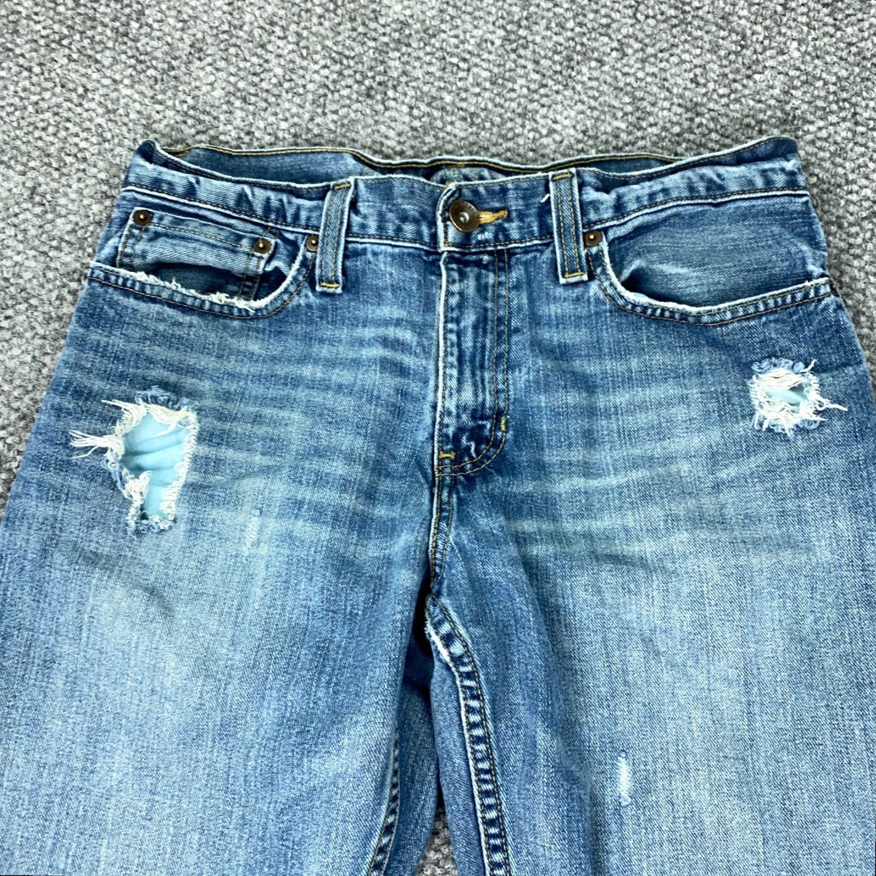 CO VINTAGE Roebucks & Co Jeans Mens 30x30 Blue Slim Straight Faded Distressed Grunge Y2K Size US 31 - 2 Thumbnail