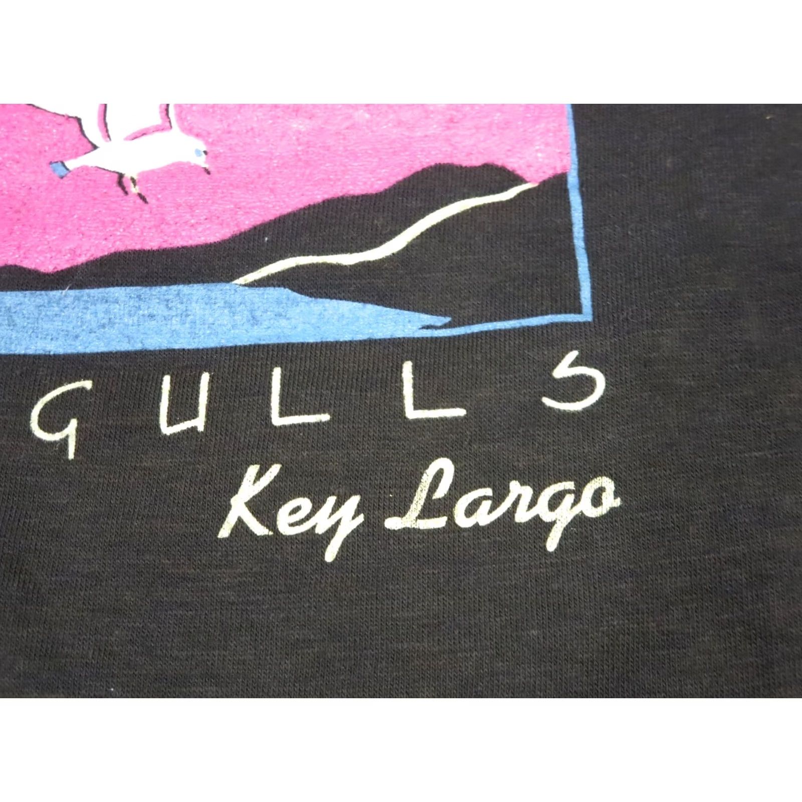 Vintage VINTAGE KEY LARGO FLORIDA KEYS BEACH SUNSET T-Shirt XS 80s single stitch thin Black Mens Size US XS / EU 42 / 0 - 6 Thumbnail