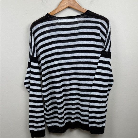 Isabel Benenato Isabel Benenato Monochrome Striped flax Crewneck Sweater XL Size US XL / EU 56 / 4 - 12 Thumbnail