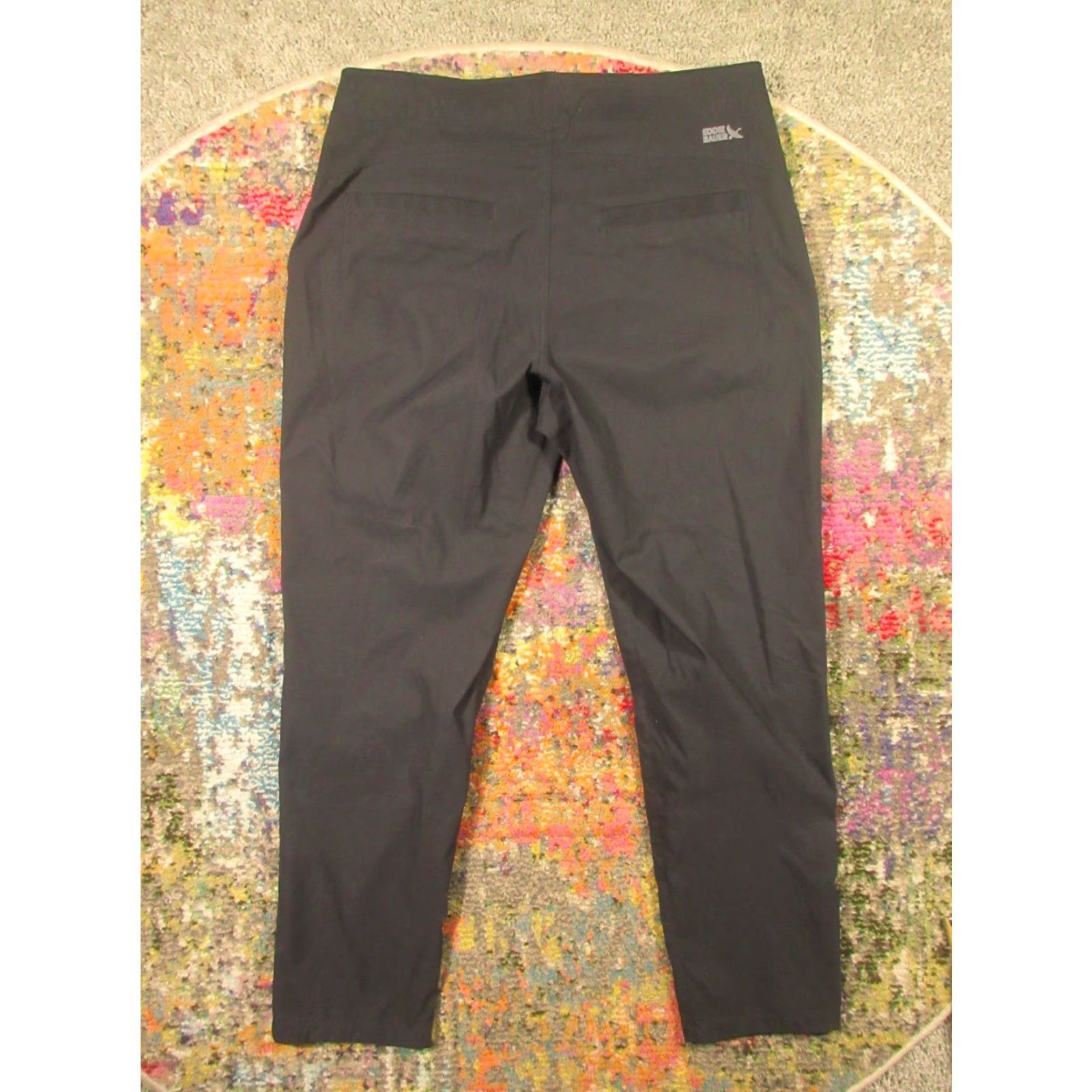 Eddie Bauer Eddie Bauer Pants Women 10 Black Nylon Spandex Lightweight Stretch Pockets Inseam 32 Mid Rise Flat Front Straight Chino Solid Zip Travex Womens Size 32" / US 10 / IT 46 - 2 Thumbnail