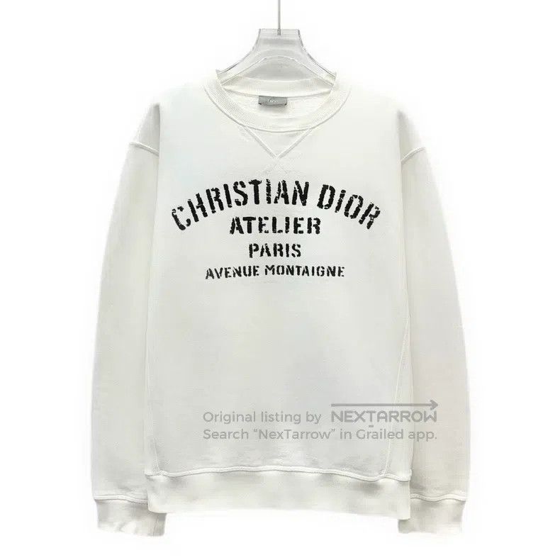 Dior Dior White logo letter printed cotton round-neck long-slee Size US M / EU 48-50 / 2 - 1 Thumbnail