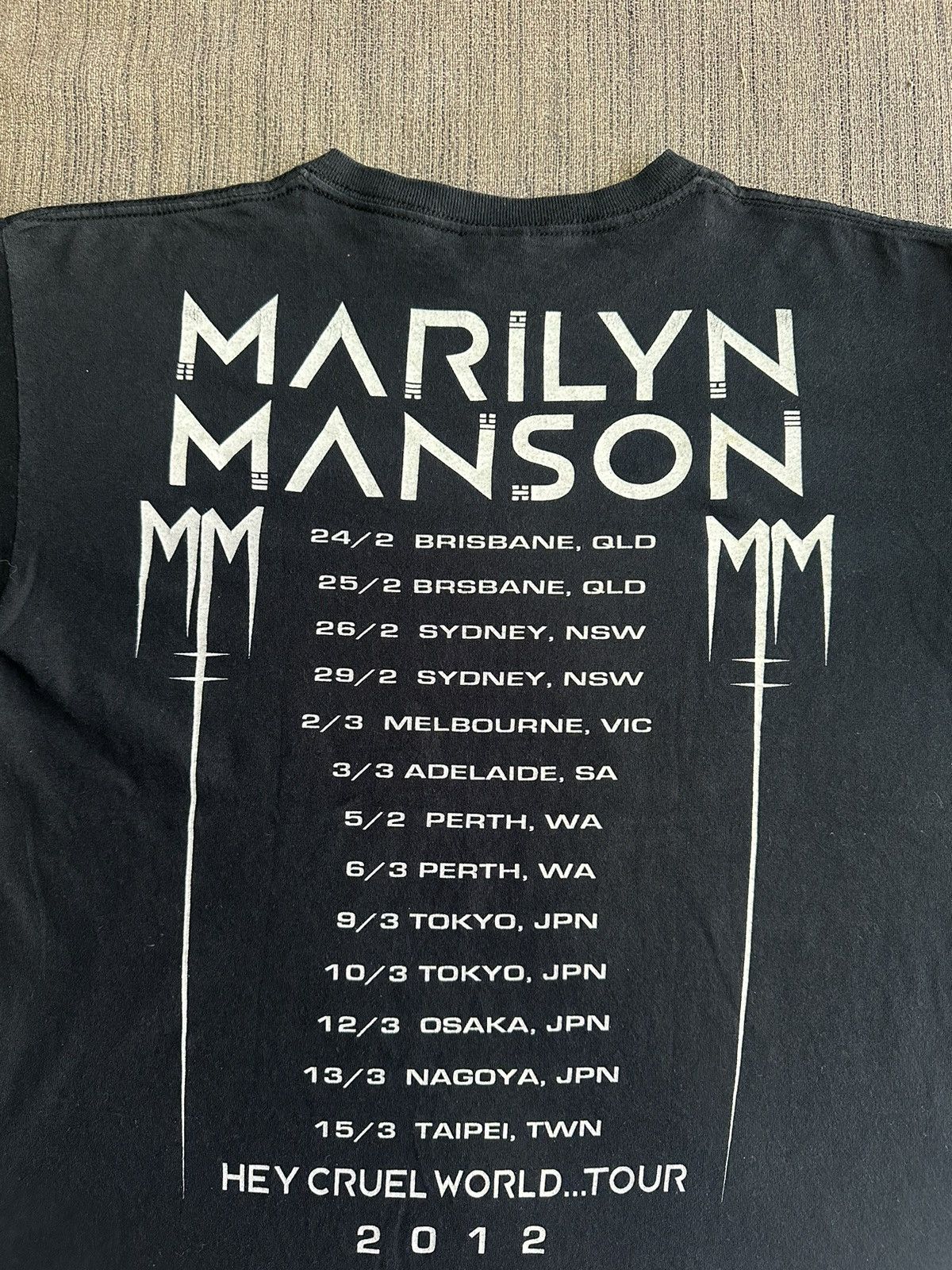 Band Tees Vintage Marilyn Manson Hey Cruel Tour 2012 Size US S / EU 44-46 / 1 - 4 Thumbnail