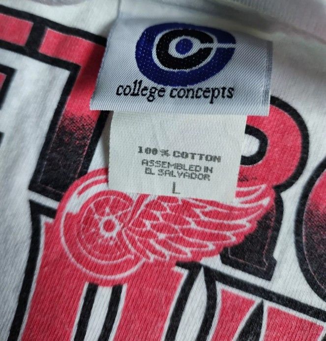 NHL × Vintage Vintage Detroit Red Wings "The Gloves are off" 90s t-shirt Size US L / EU 52-54 / 3 - 7 Thumbnail