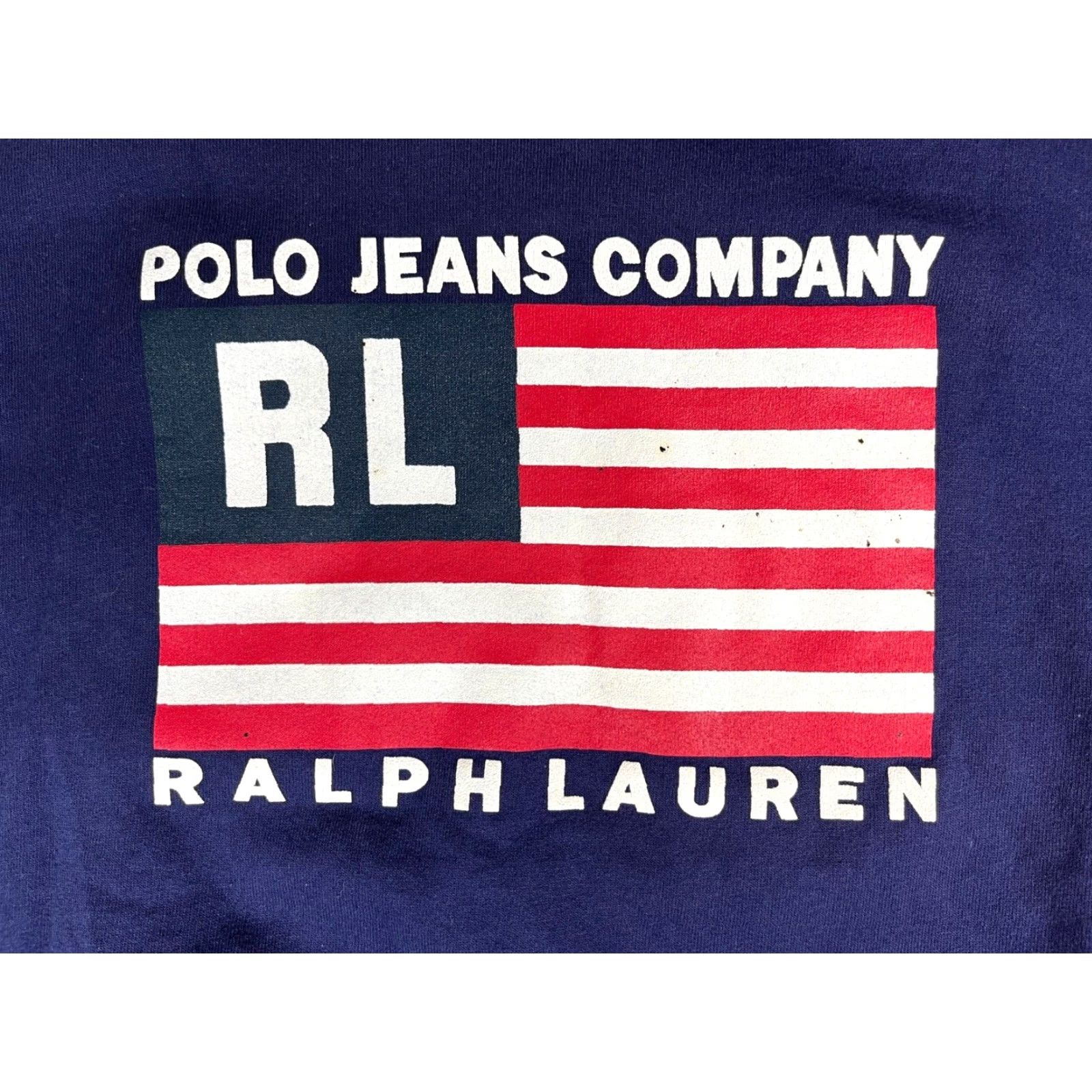 Vintage Polo Jeans Company Men’s Vintage Crewneck Sweatshirt Navy Blue Sz L American Flag Graphic Print Cap Size US L / EU 52-54 / 3 - 5 Thumbnail