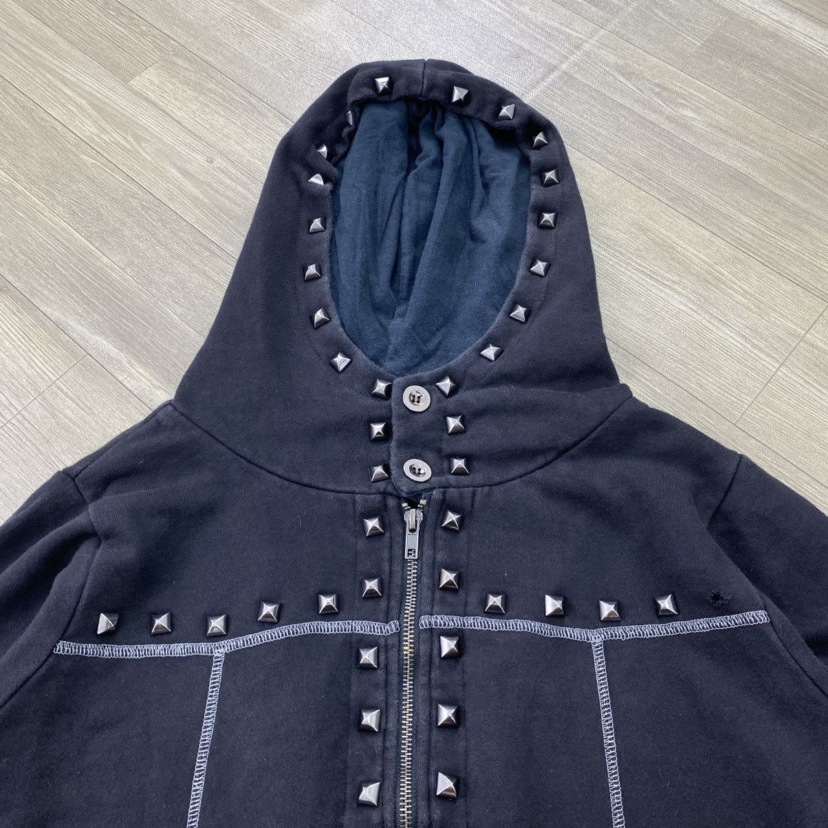 Japanese Brand 2000s Algonquins Studded Mad Punk Kmrii Lgb Sytye Zip Hoodie Size US M / EU 48-50 / 2 - 4 Thumbnail
