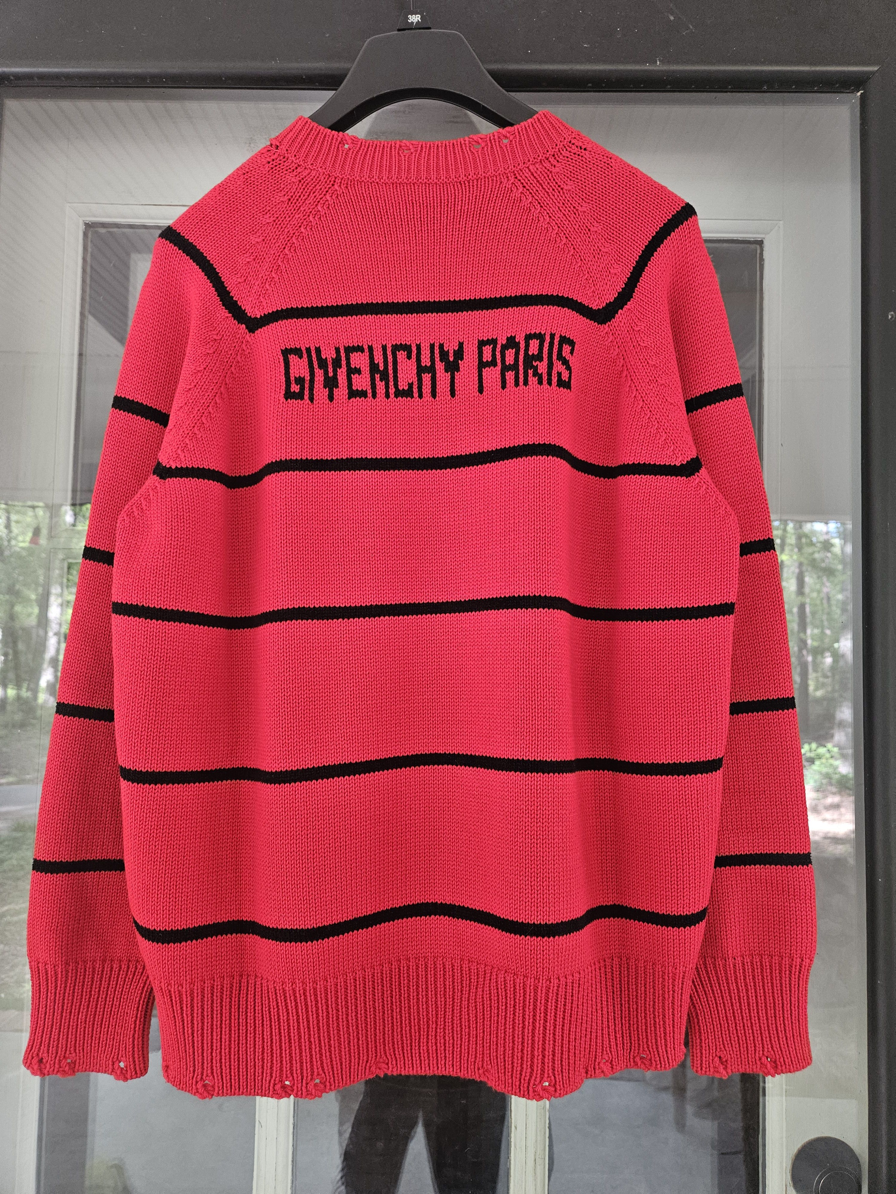 Givenchy Oversized 4G Black Red Striped Knit Crewneck Sweater Size US S / EU 44-46 / 1 - 2 Thumbnail
