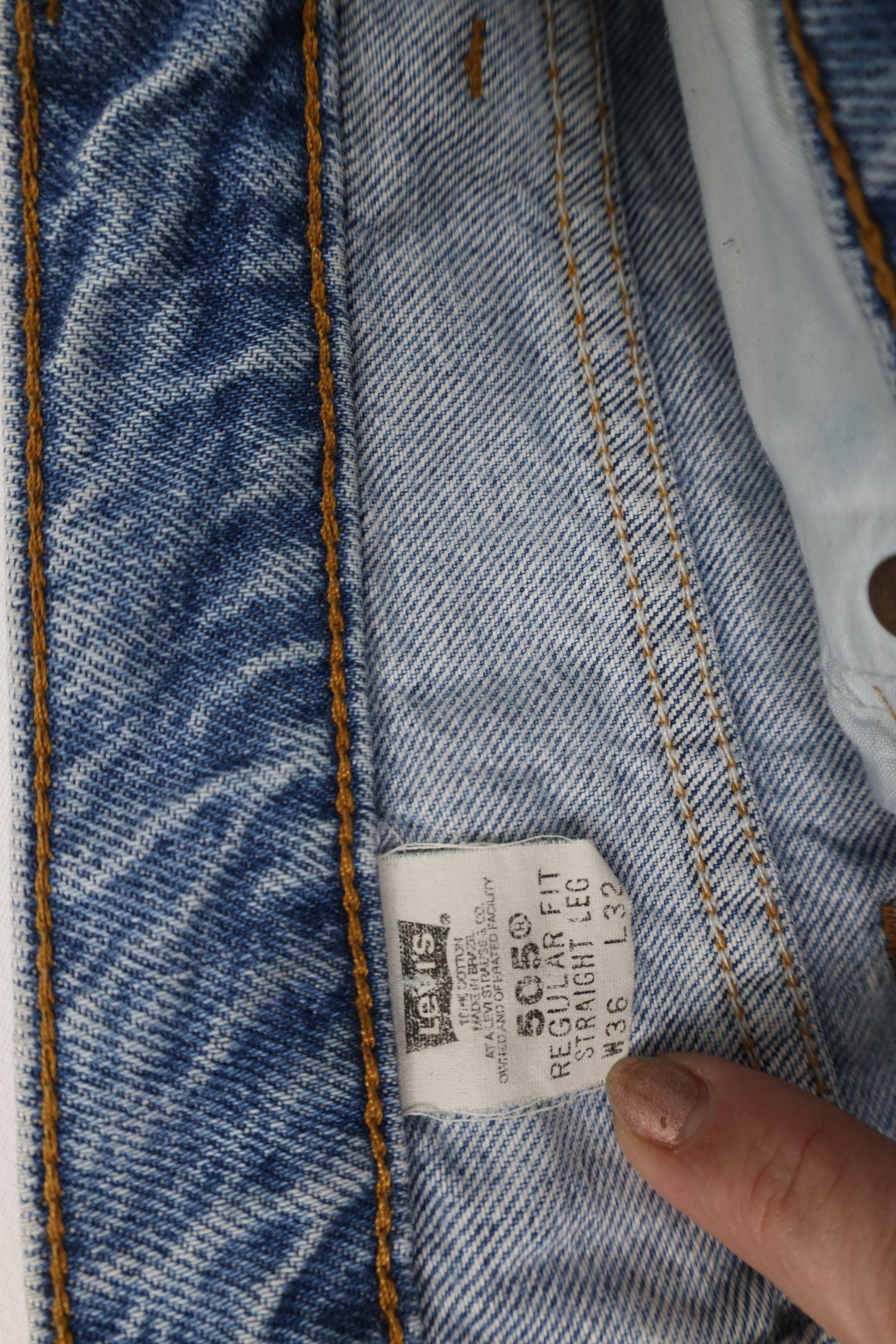 Levi's × Vintage Vintage 90s Levis 505 Orange Tab Regular Straight Leg Jeans Size US 34 / EU 50 - 10 Thumbnail