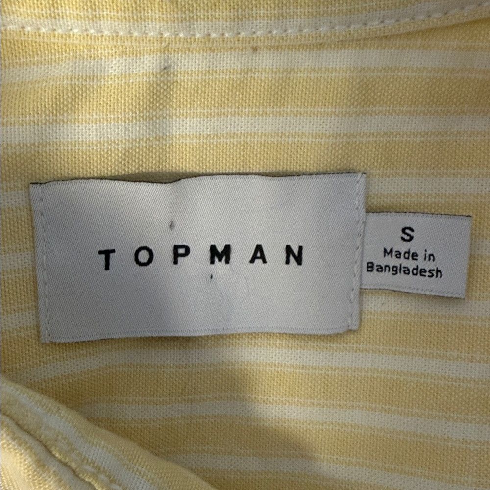 Topman Topman Yellow Stripe Short Sleeve Button Up Shirt S Cotton Size US S / EU 44-46 / 1 - 7 Thumbnail