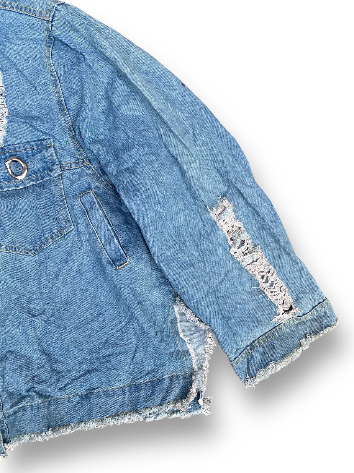 Vintage Vintage Denim Distressed Damaged Style Jacket. #D5 Size L / US 10 / IT 46 - 3 Thumbnail