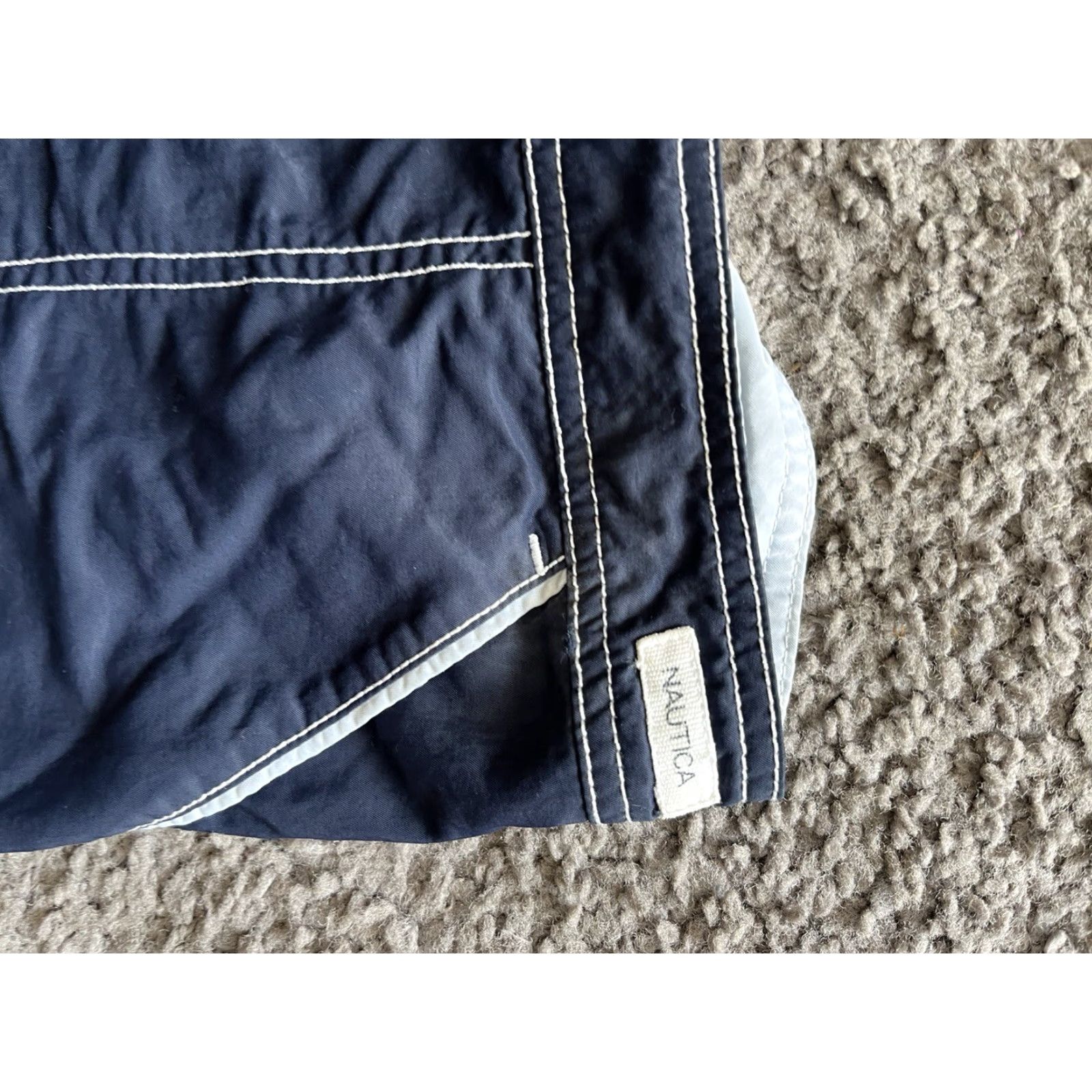 Nautica Nautica Shorts Womens 8 Navy Mid Rise 100% Nylon Microfiber Beach Logo Ladies Size 30" / US 8 / IT 44 - 3 Thumbnail