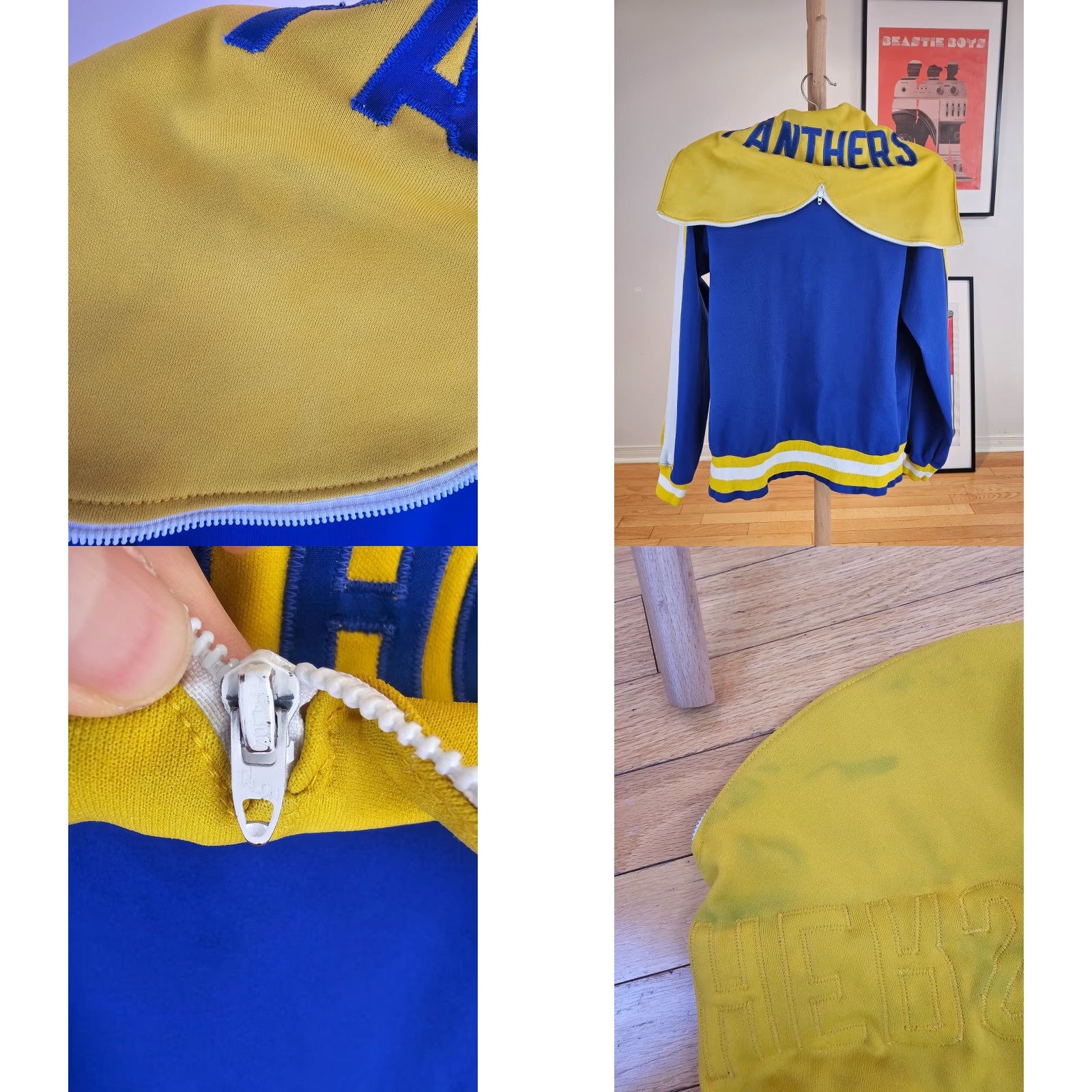 Champion VINTAGE Champion Panthers TRACK JACKET WITH HOODIE SZ SMALL Jacket Mens Blue 80s Football Panthers Hooded Windbreaker 1990s Size US S / EU 44-46 / 1 - 8 Thumbnail
