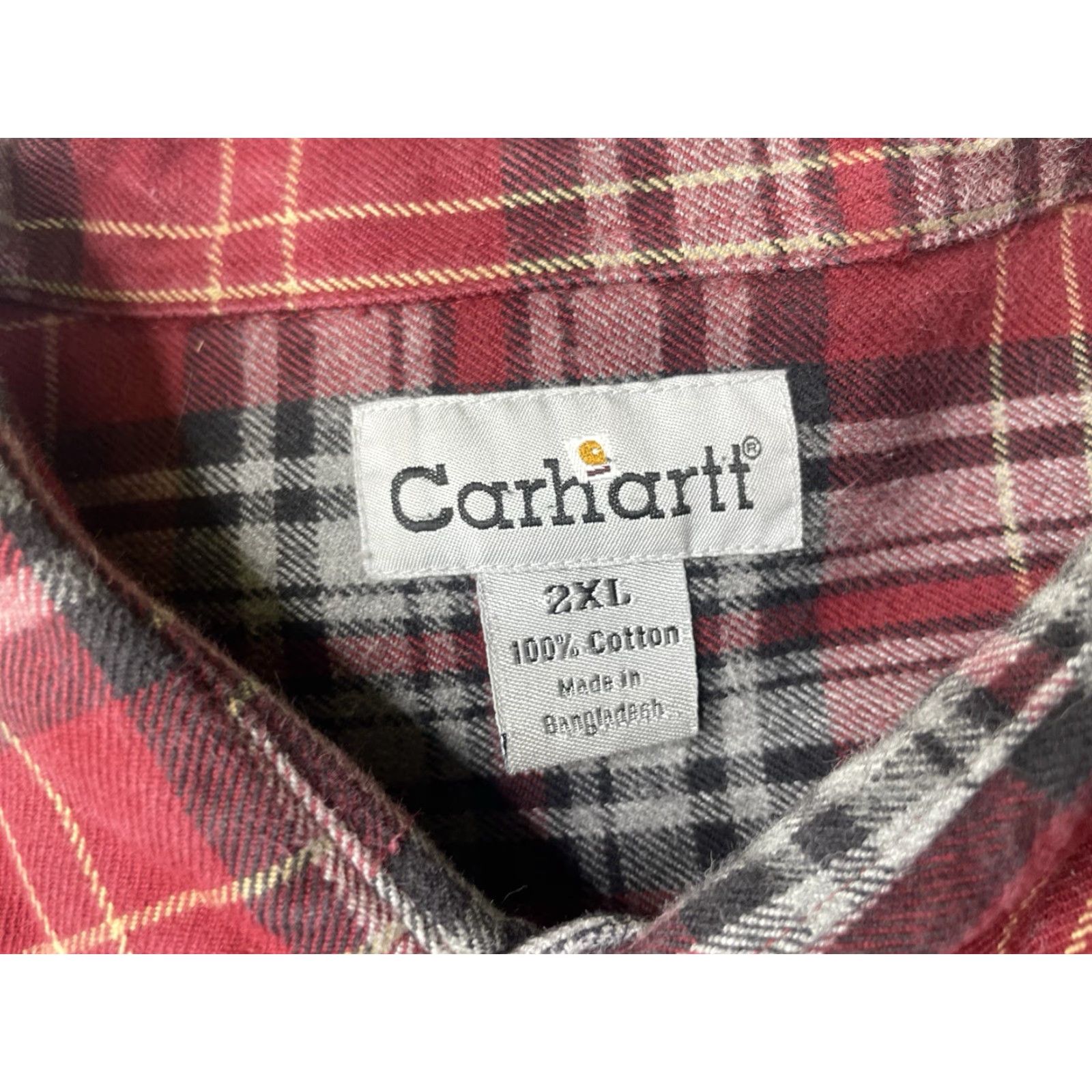 Carhartt Carhartt Shirt Mens 2XL Dark Red Heavy Flannel Button Up Outdoor Workwear S198 Size US XXL / EU 58 / 5 - 3 Thumbnail