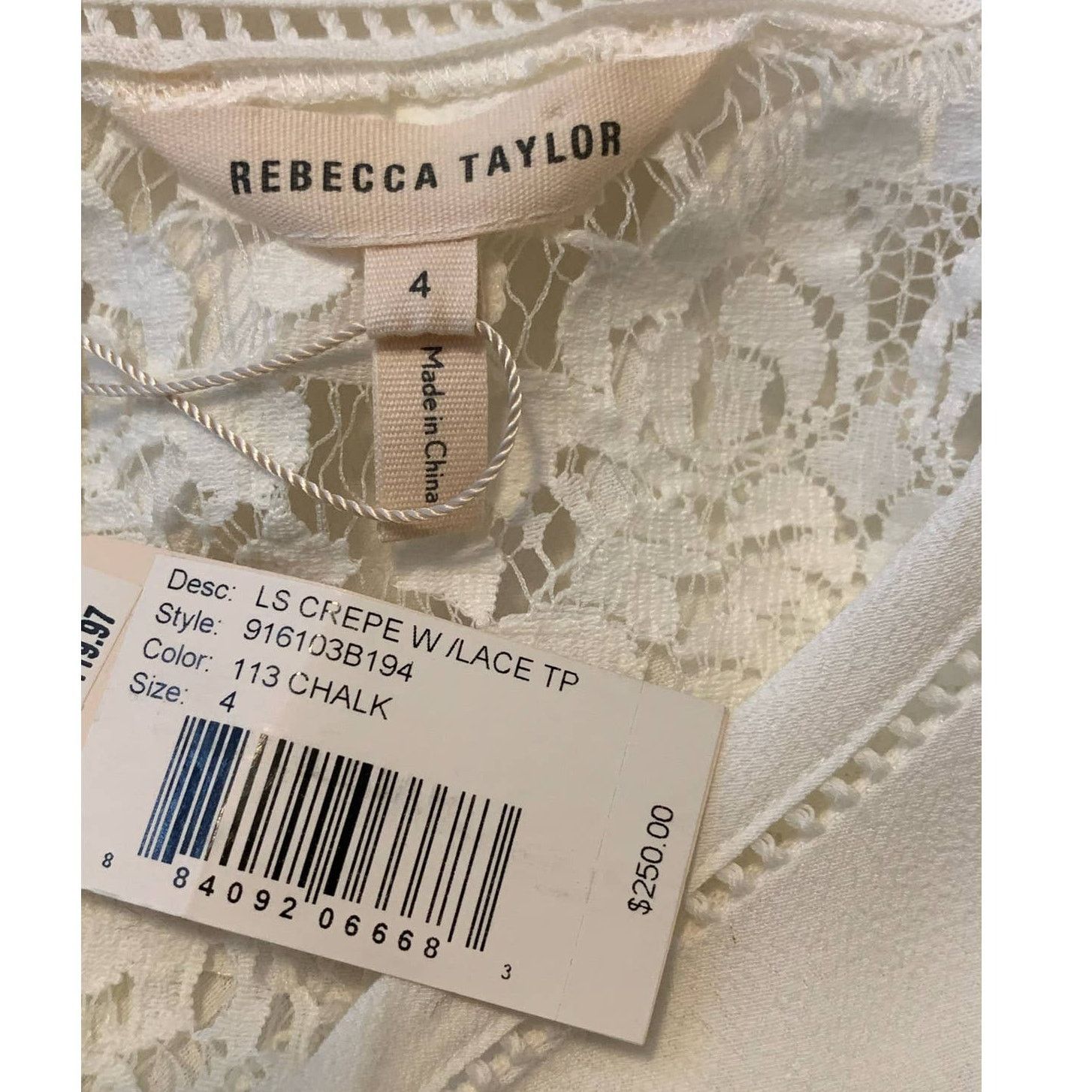 Rebecca Taylor Rebecca Taylor cream crepe lace peplum blouse 4 Size S / US 4 / IT 40 - 3 Thumbnail