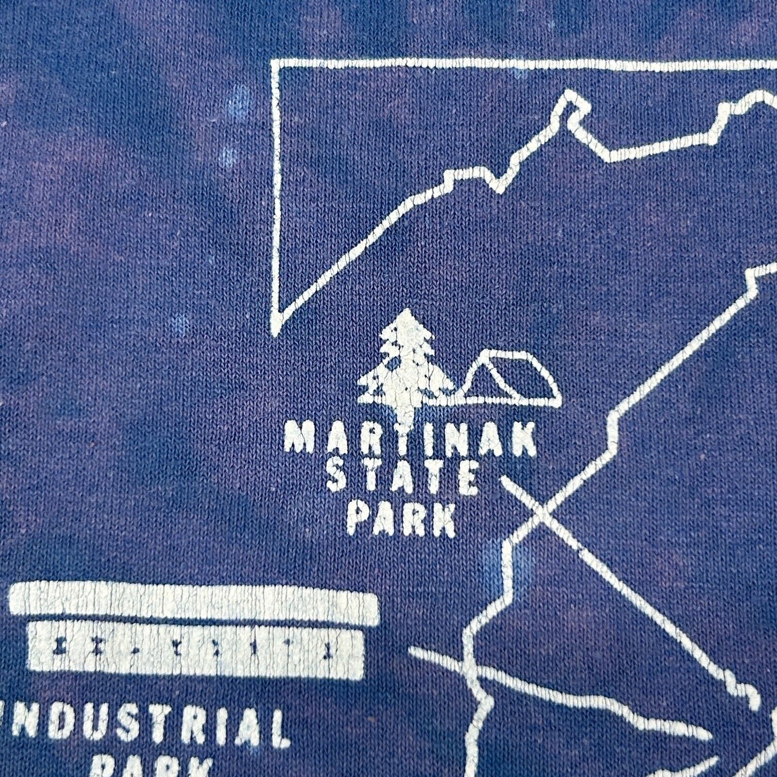 Jerzees Vintage 90s Denton Maryland T Shirt Map USA Made Blue Small Size US S / EU 44-46 / 1 - 6 Thumbnail