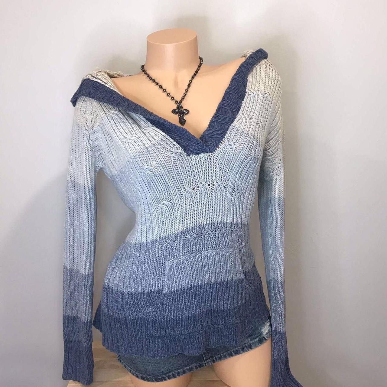 Vintage Y2K Hooded Sweater Size L / US 10 / IT 46 - 1 Thumbnail