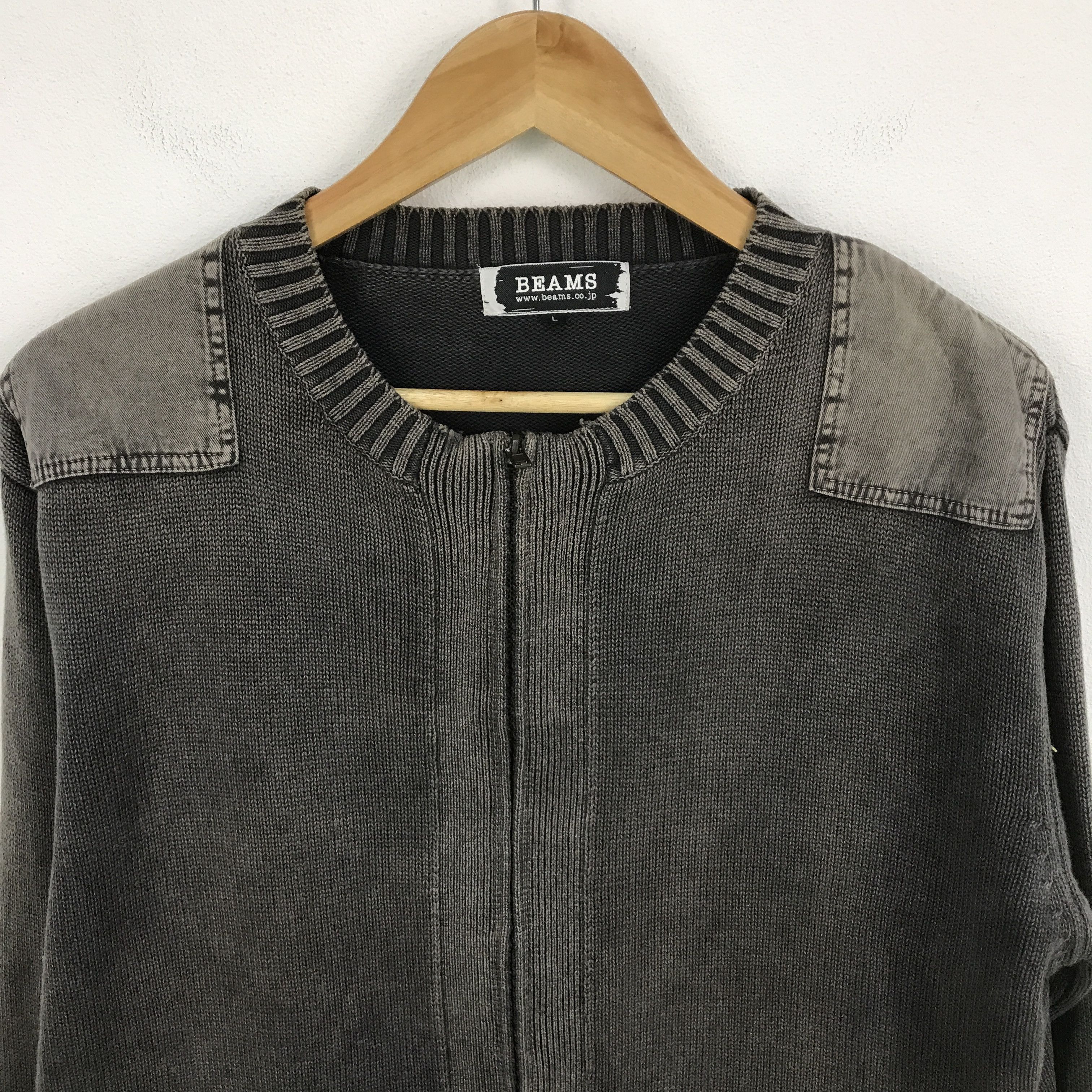 Beams Plus × Japanese Brand ifsixwasnine style beams black faded zipper knitwear jacket Size US L / EU 52-54 / 3 - 3 Thumbnail