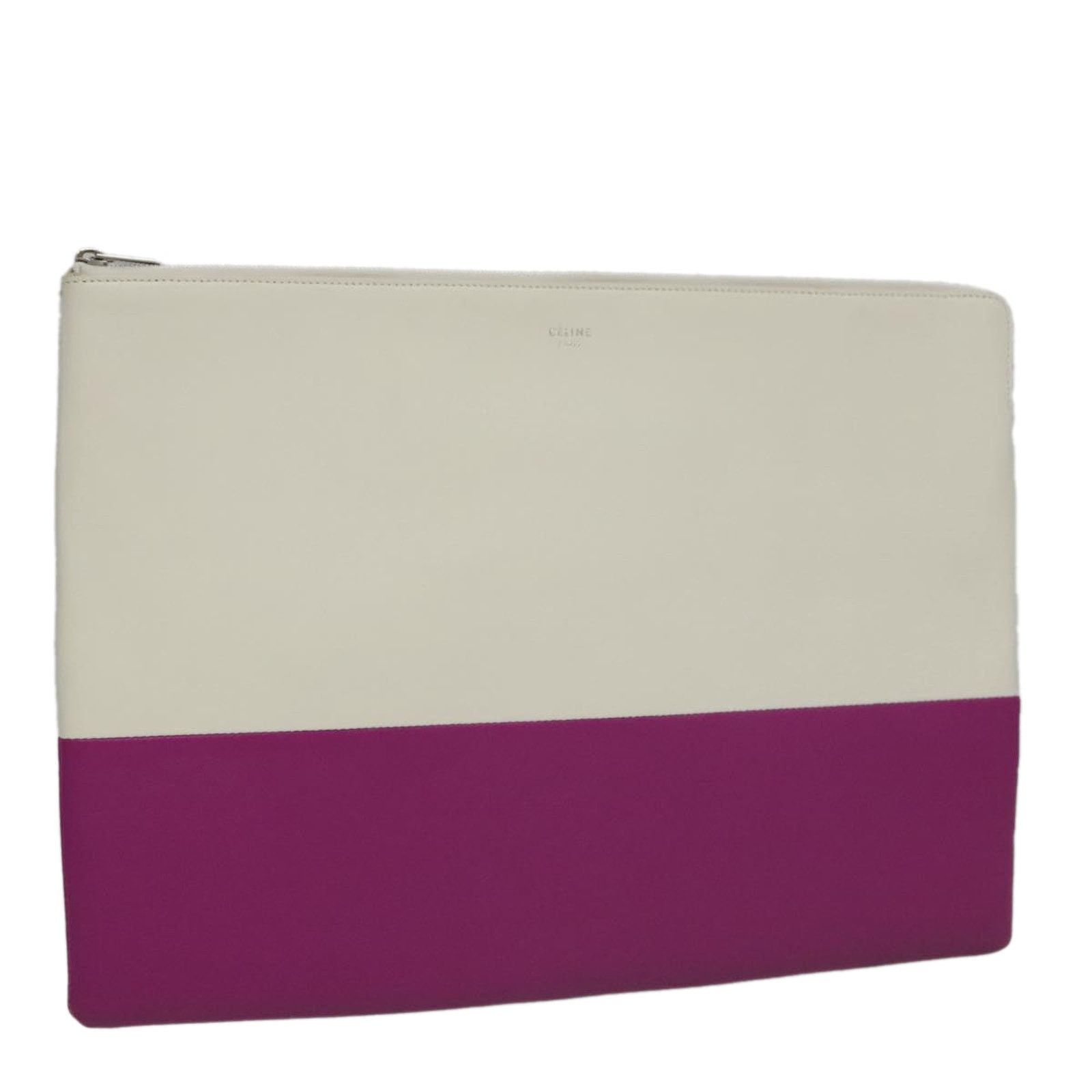 Celine TwoTone Leather Clutch