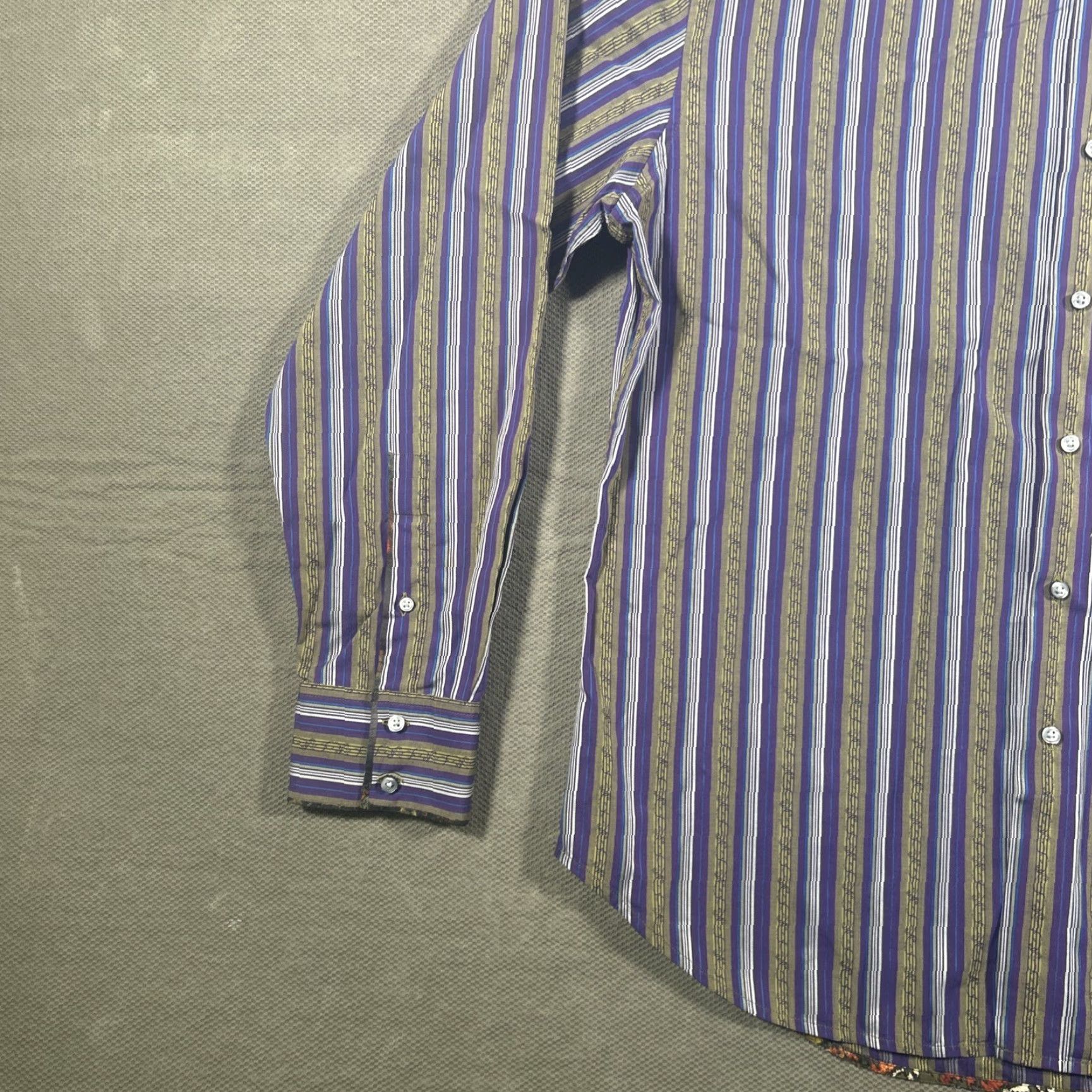 Robert Graham Robert Graham Shirt Mens XL Multicolor Striped Button-Up Copper British? Size US XL / EU 56 / 4 - 3 Thumbnail