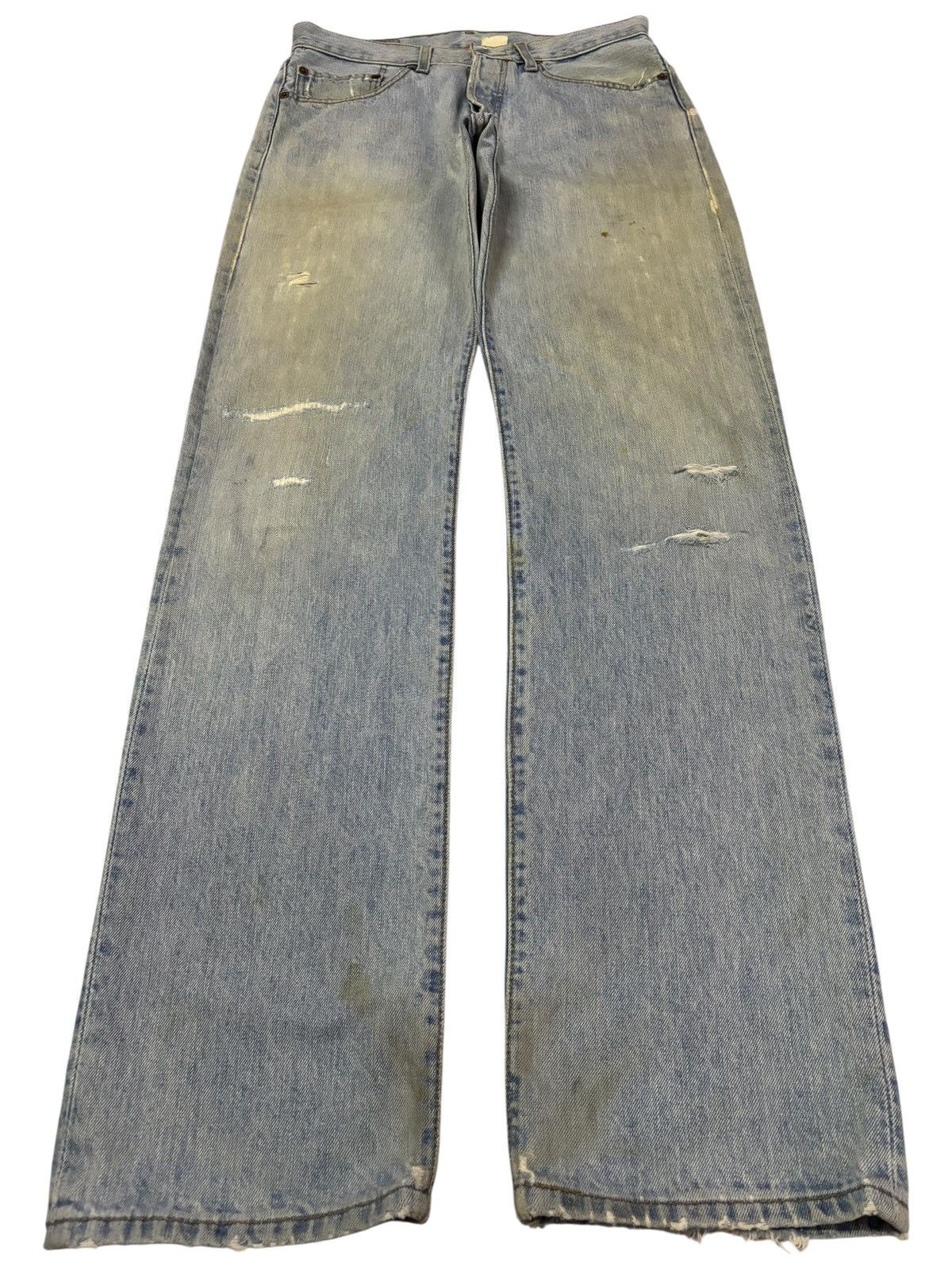 Levi's Vtg 90s Levis 501 Blue Wash Distressed Jeans Size US 30 / EU 46 - 1 Thumbnail
