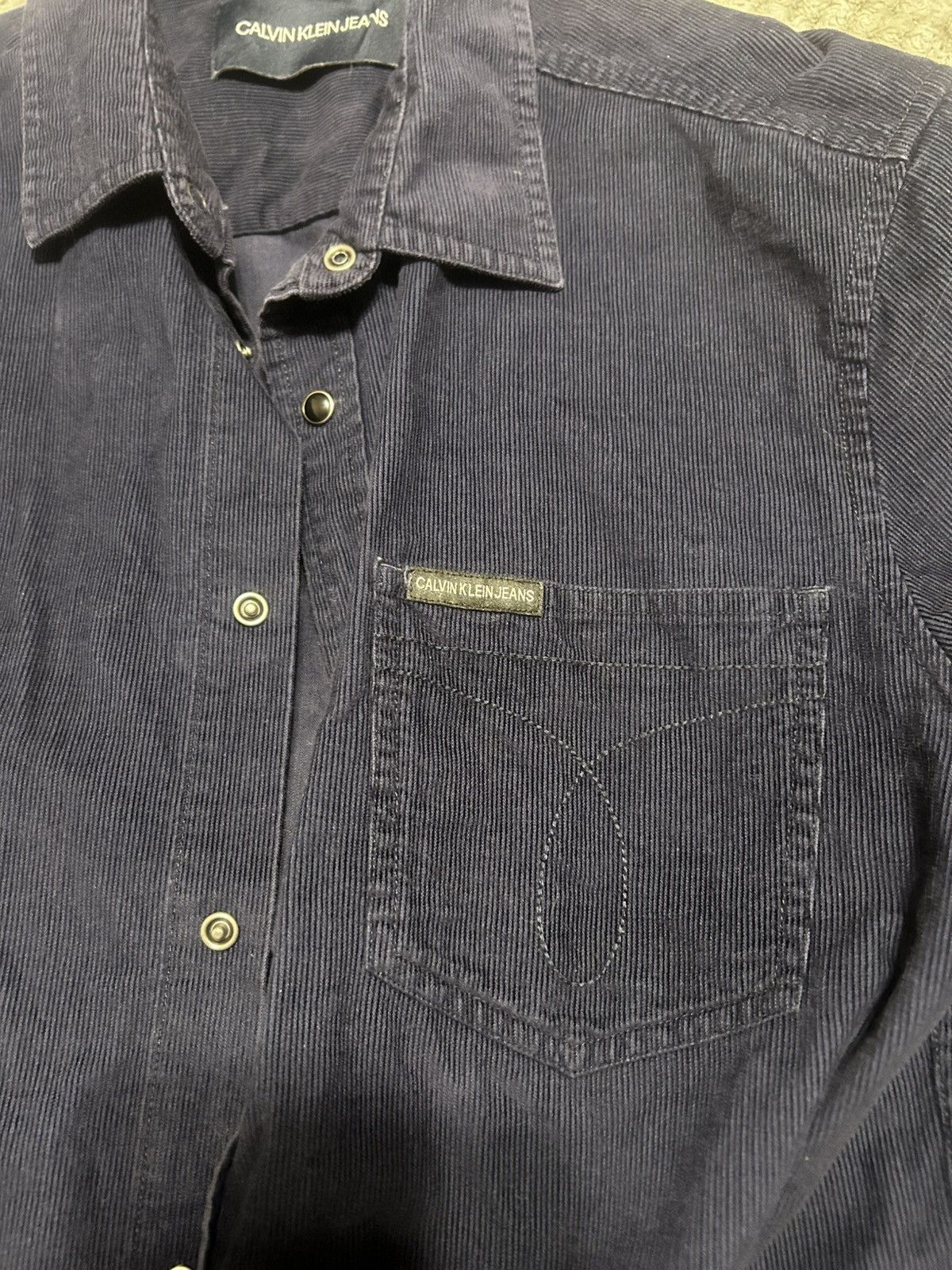 Calvin Klein Calvin Klein Jeans Navy Corduroy Button Up medium Size US M / EU 48-50 / 2 - 2 Thumbnail