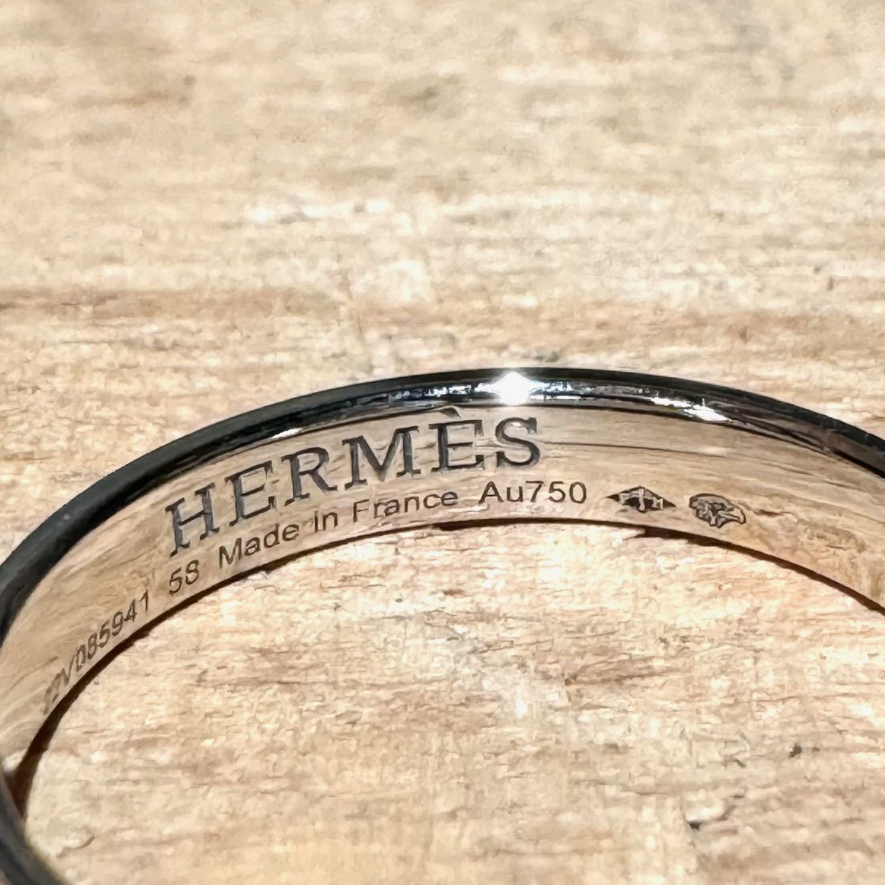 Hermes Hermès Ever Herakles White Gold Band Ring EU 58 Men's Size ONE SIZE - 8 Thumbnail