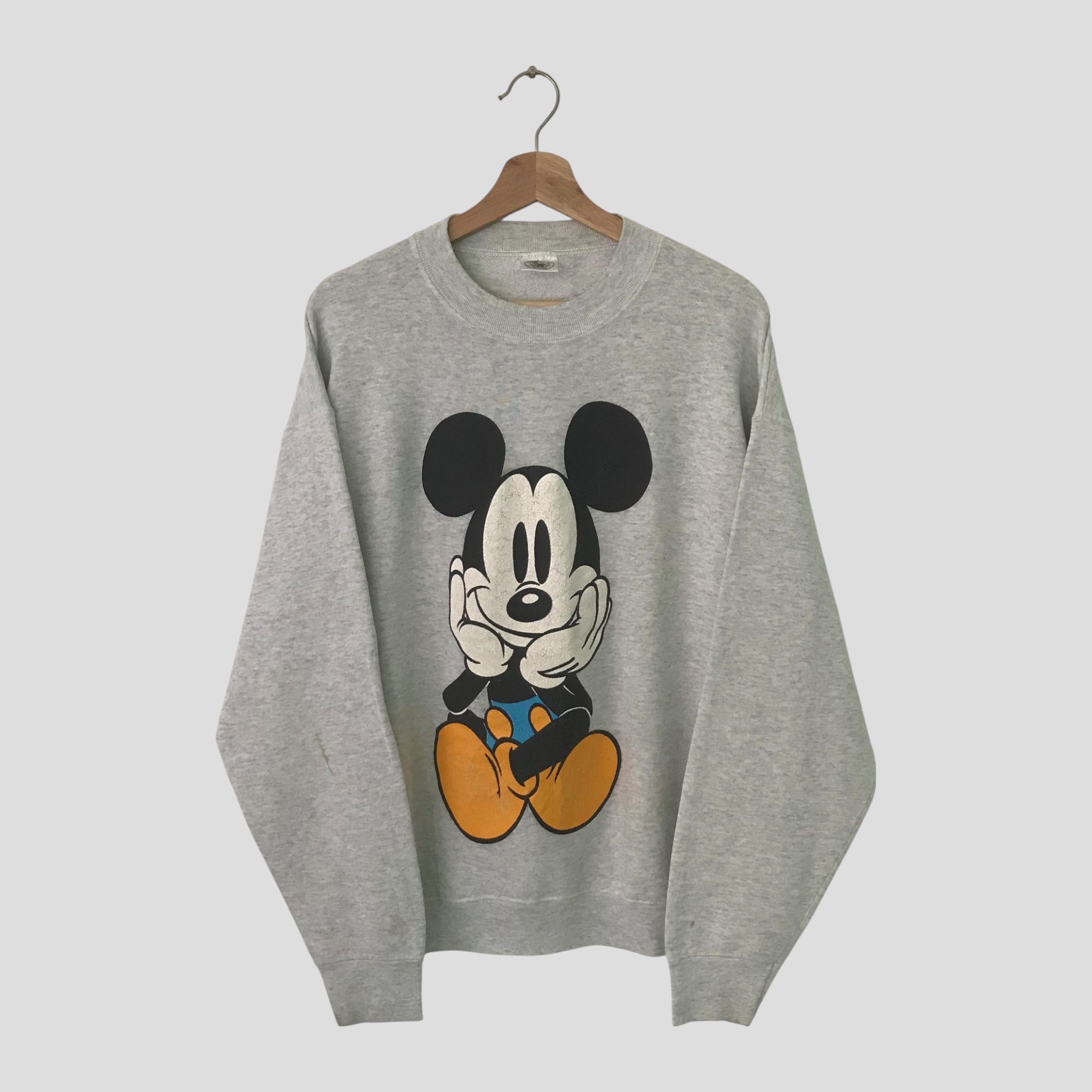 Mickey Mouse Vintage 90's Mickey Mouse Grey Sweatshirt - 442 Size US L / EU 52-54 / 3 - 3 Thumbnail
