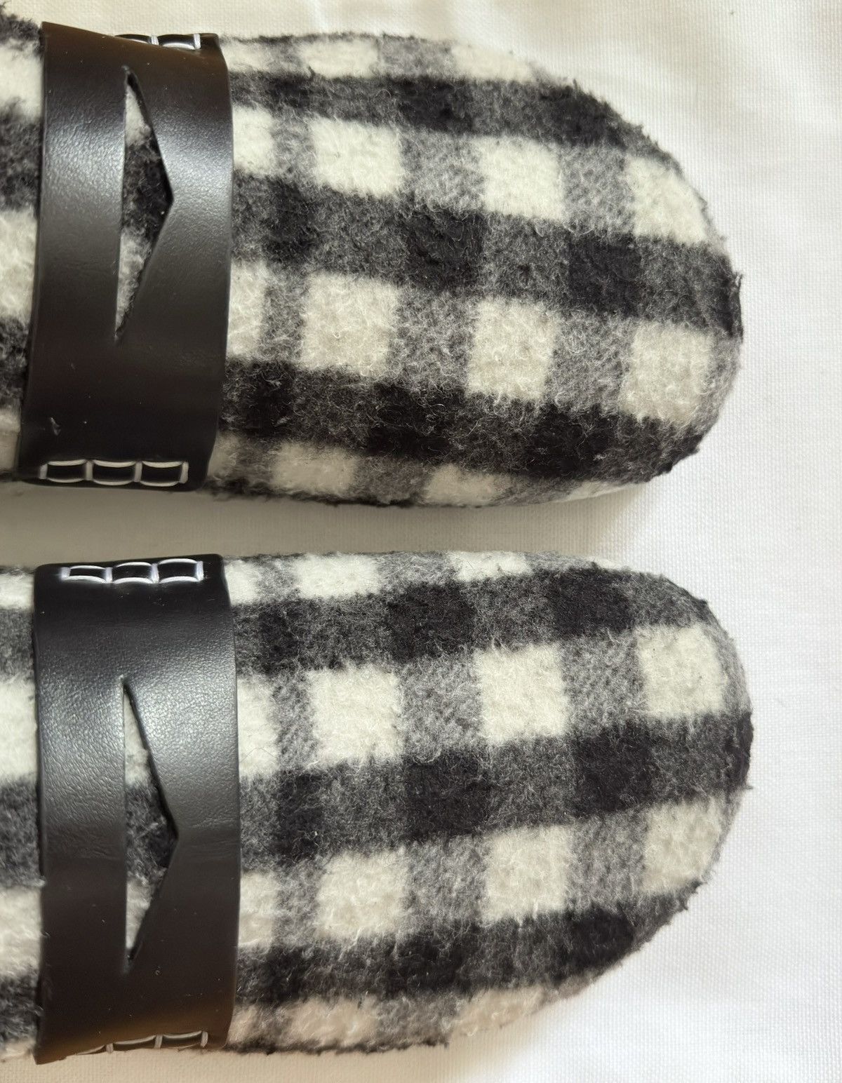 JW Anderson check leather mules in black & white Size 41 UK8