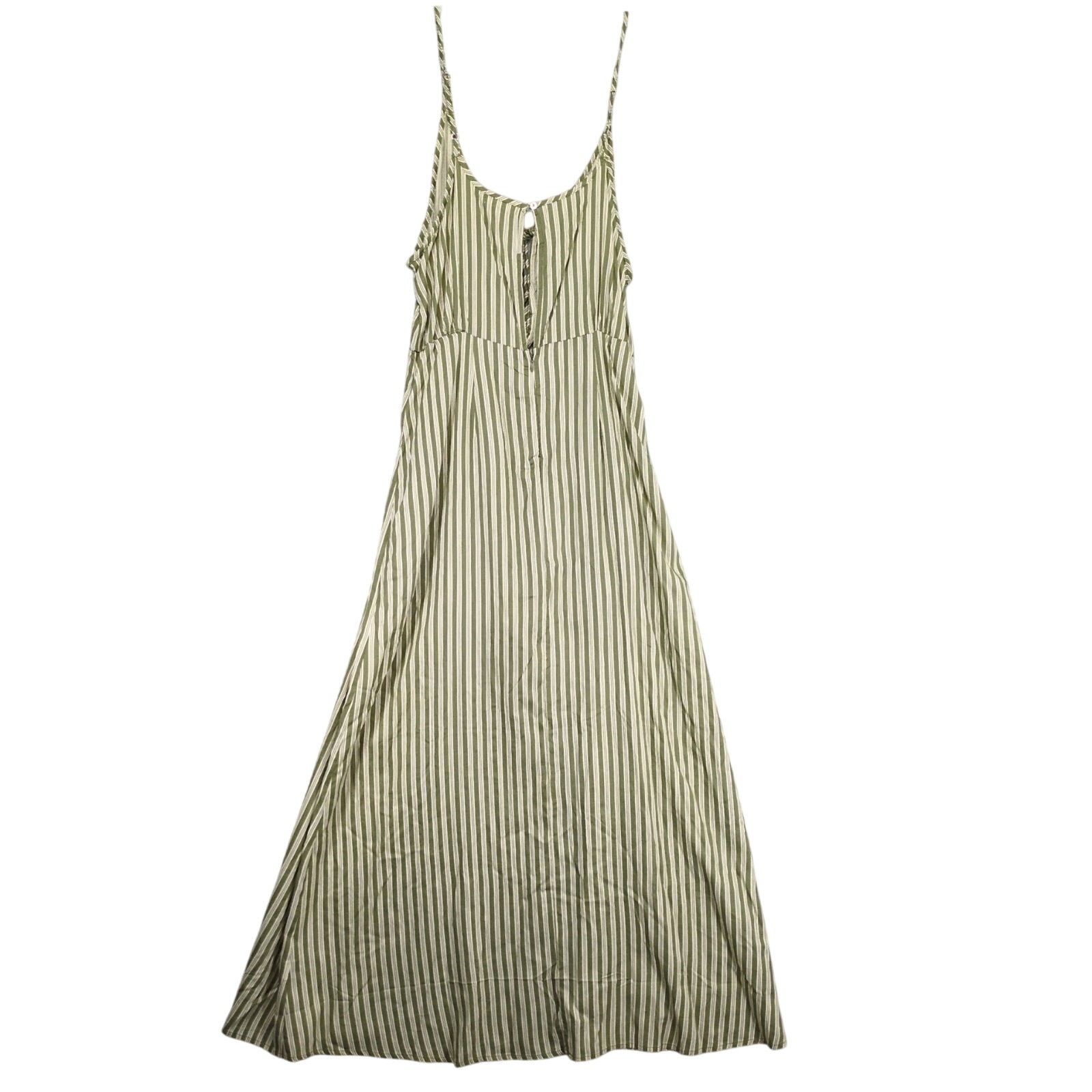 Other Poof NY Green Striped Cami Open Maxi Dress w/ Romper Shorts Size L / US 10 / IT 46 - 4 Thumbnail