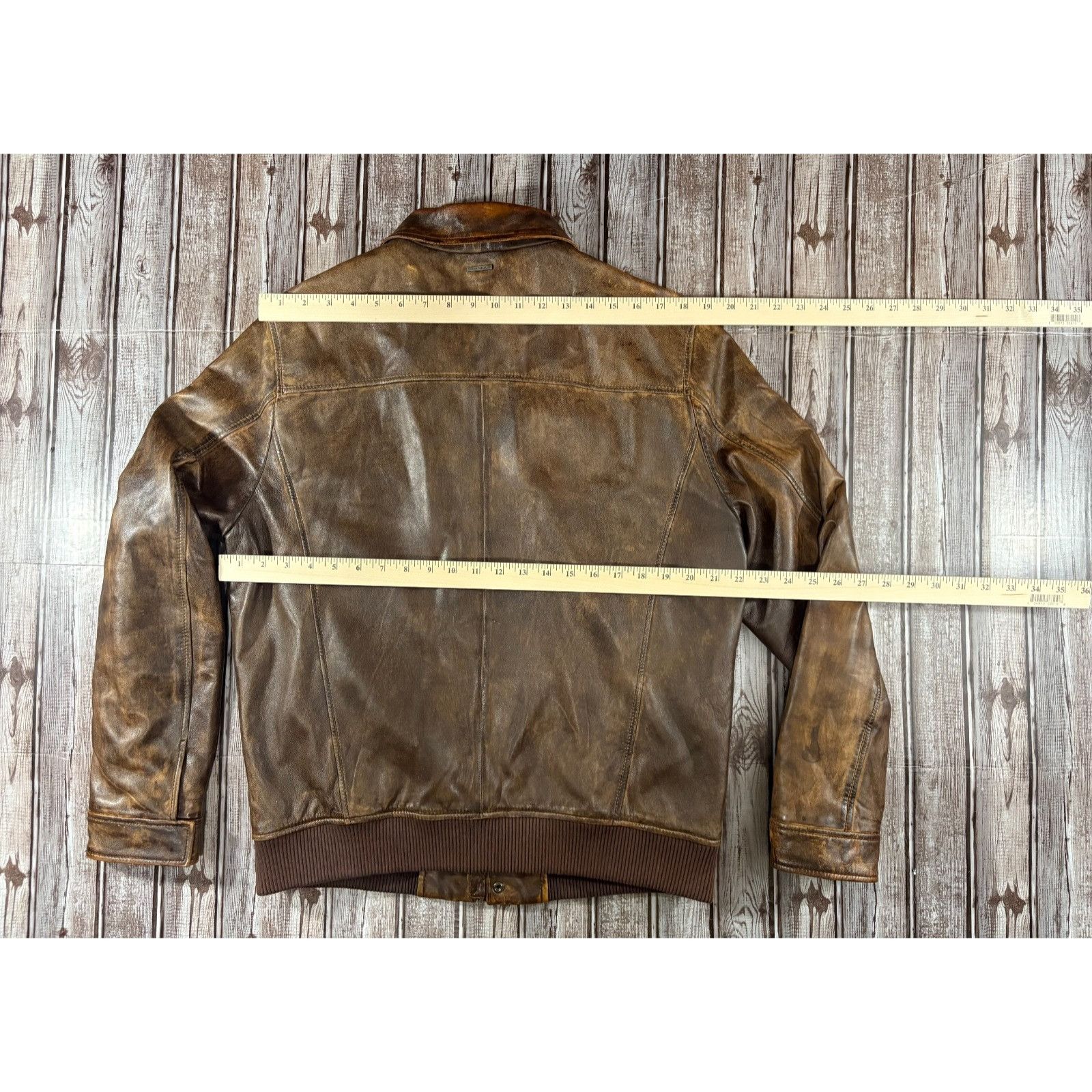 Other Cortefiel soft Leather bomber Jacket size 46 / XL US color B Size US XL / EU 56 / 4 - 5 Thumbnail