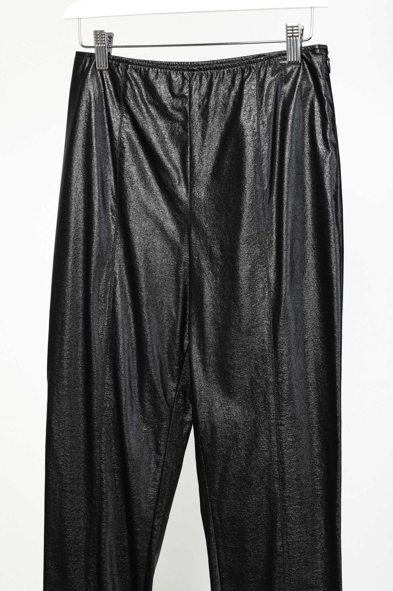 Courreges Courreges Black Shiny Crinkle Cuff Pants Size 25" / US 0 / IT 36 - 3 Thumbnail