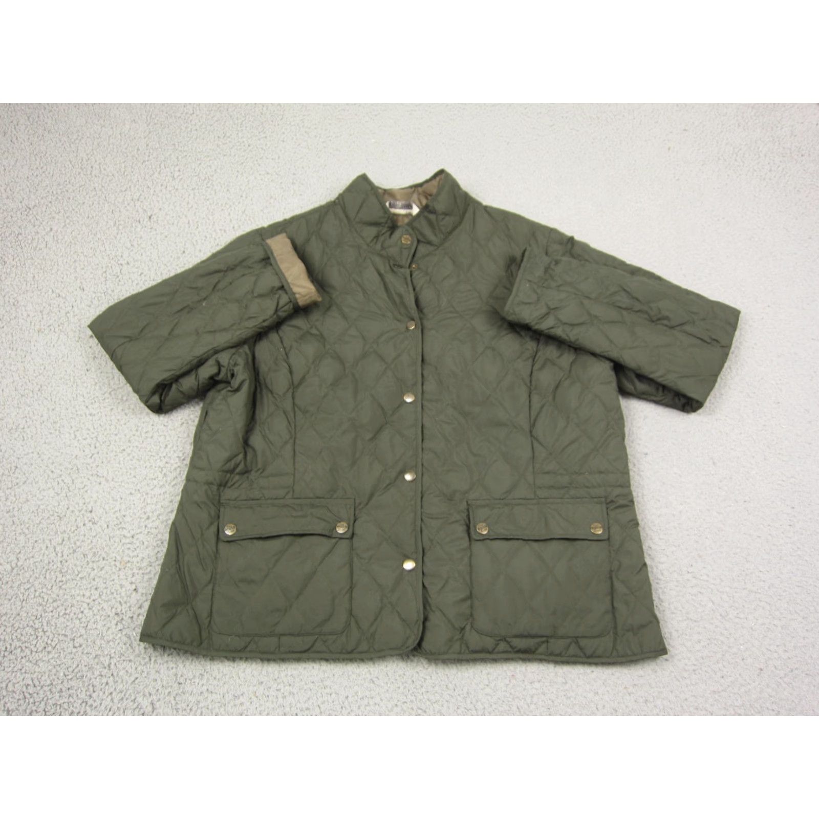 Eddie Bauer Eddie Bauer Jacket Womens 2XL Olive Green Quilted Goose Down Button Snap Caliber: Casual Winter Travel Size XXL / US 16-18 / IT 52-54 - 2 Thumbnail