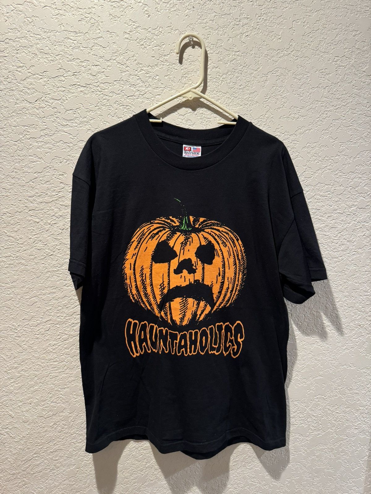 image of Haunted Mound Semetary Hauntaholics T Shirt Size XL in Orange, Men's