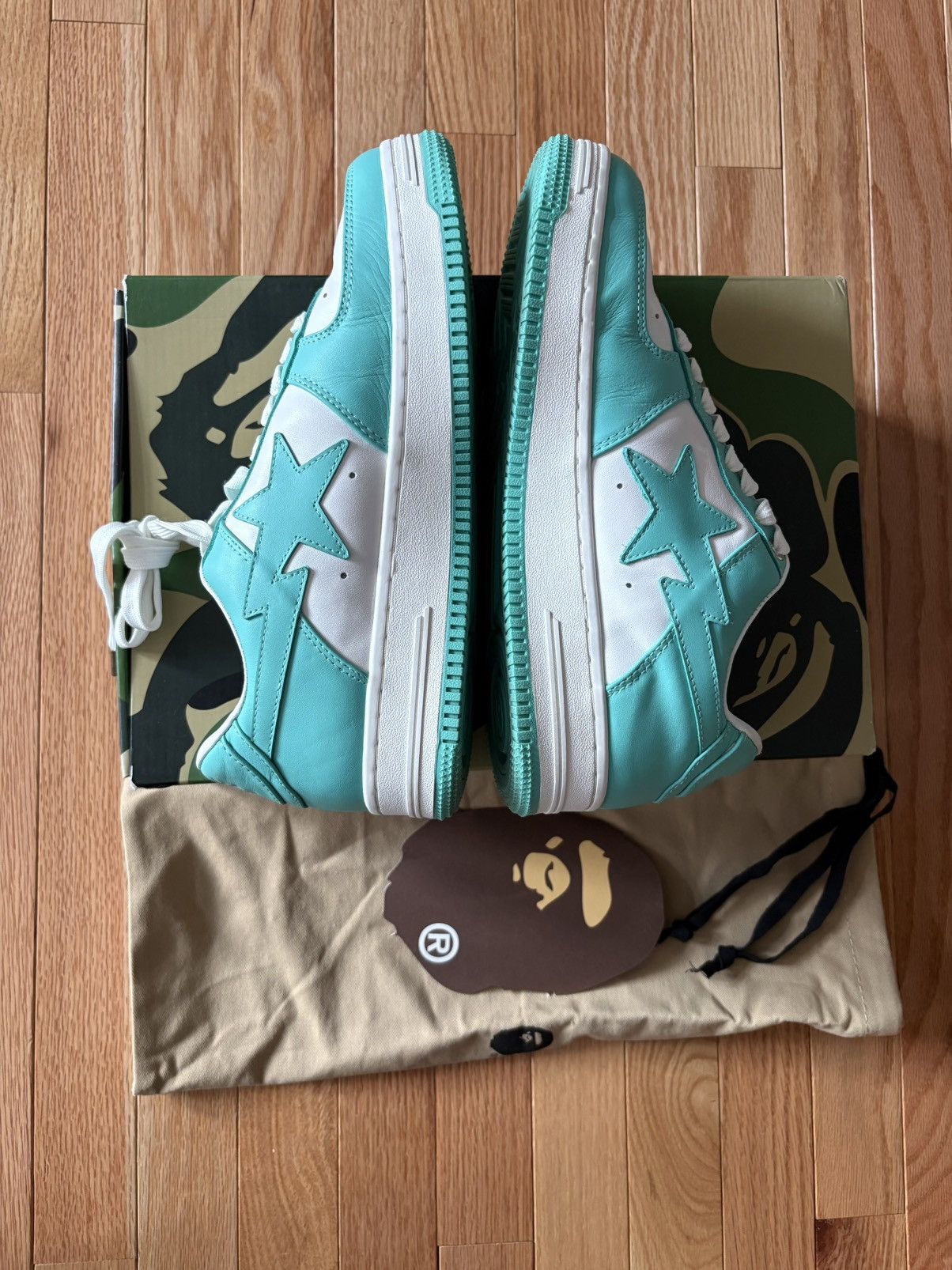 Comme des Garcons STEAL! BAPE STA FS-001 Low in 'White Turquoise' Size US 9 / EU 42 - 4 Thumbnail