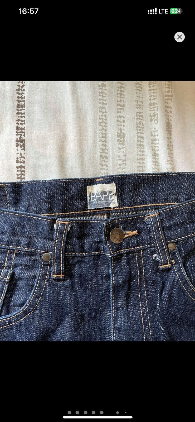 Bape Bape Vintage OG ASNKA Spellout Logo Denim Jeans Size US 34 / EU 50 - 6 Thumbnail