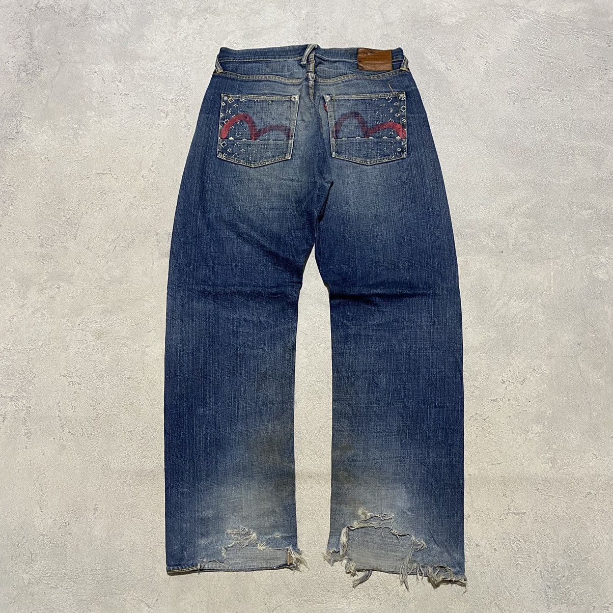 Evisu Vintage Evisu Red Seagulls Monogram Selvedge Denim Size US 33 - 1 Thumbnail