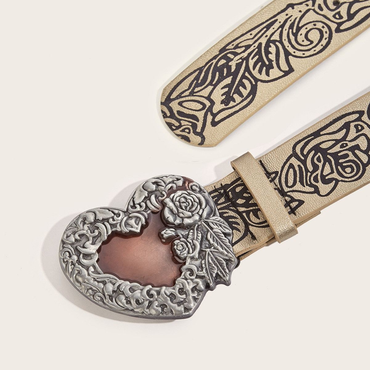 Other Classic Style Heart Shape Pu Leather Belt Size ONE SIZE - 2 Thumbnail