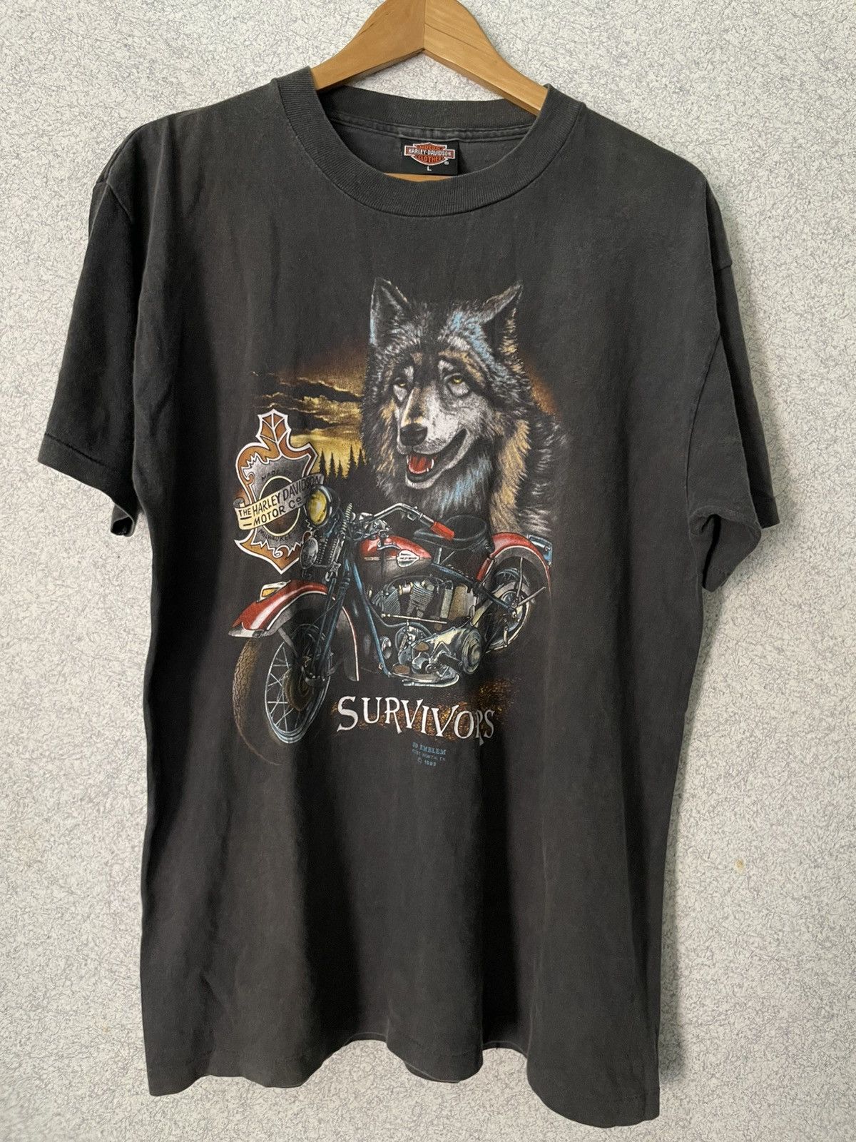 Harley Davidson × Neighborhood VTG Harley-Davidson 1991 3D Emblem Survivors Wolf T-ShirtUSA Size US L / EU 52-54 / 3 - 1 Thumbnail