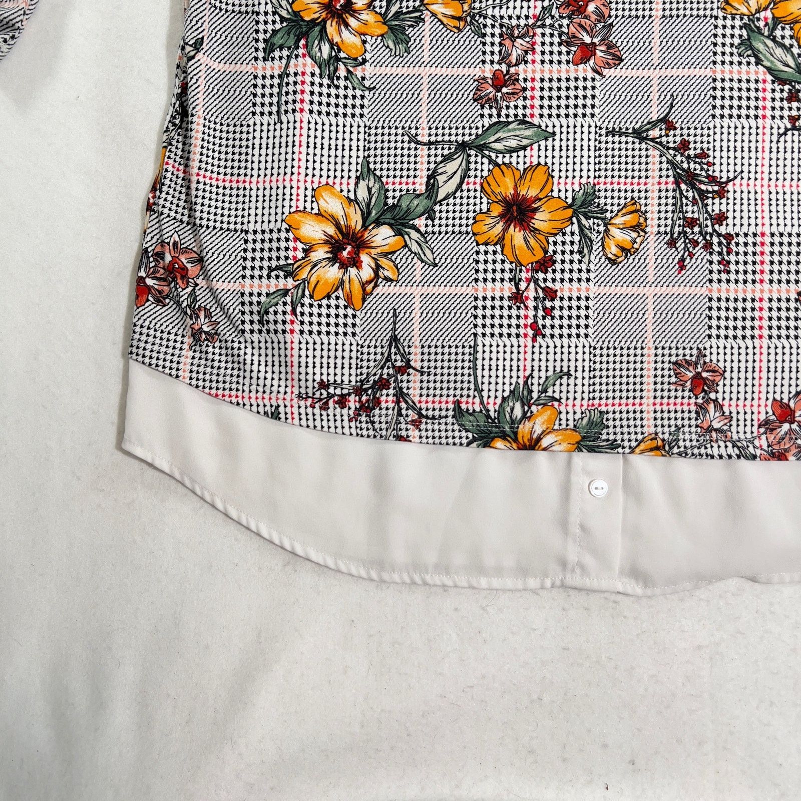 Other Faith and Joy by Monteau Top Woman’s 1X Floral Check Stretch Size XL / US 12-14 / IT 48-50 - 5 Thumbnail