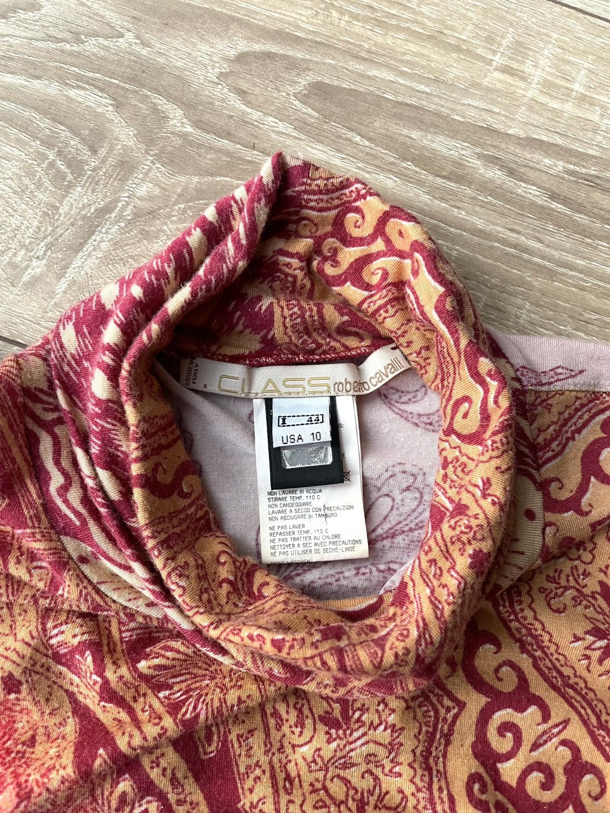 Roberto Cavalli Vintage Roberto Cavalli Class Paisley Top Turtleneck Shirt Size L / US 10 / IT 46 - 5 Thumbnail