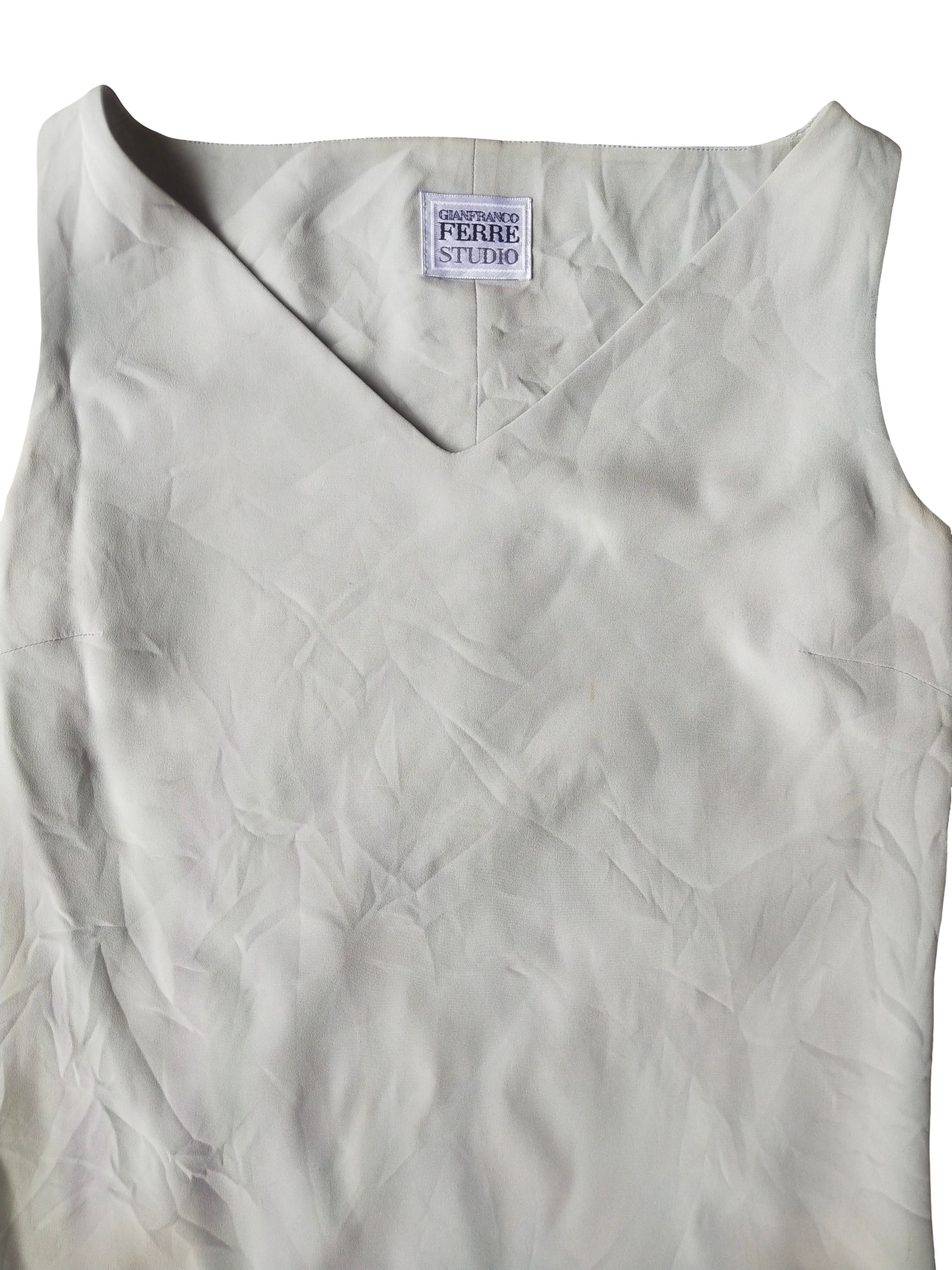 Gianfranco Ferre 1990s Gianfranco Ferre Studio Crinkled Silk Blend Dress Size S / US 4 / IT 40 - 2 Thumbnail