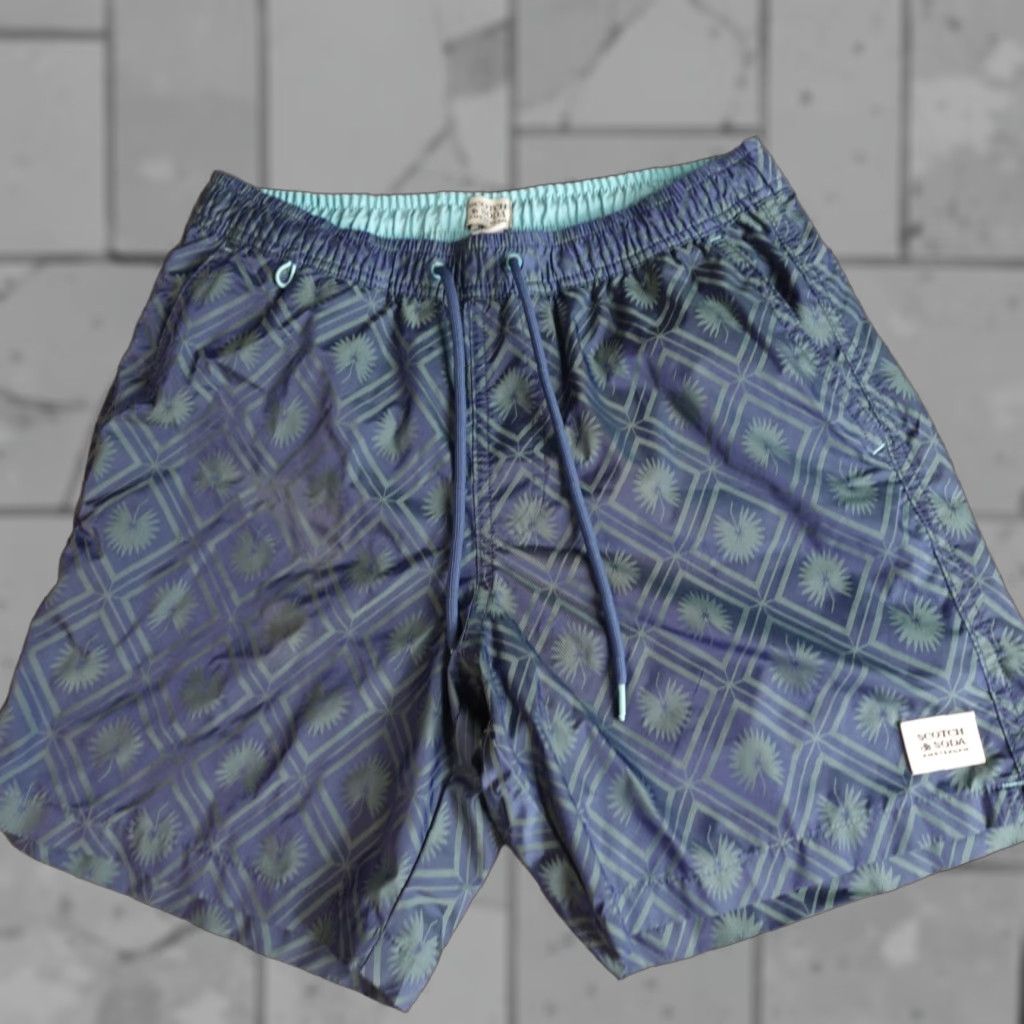 Scotch & Soda Scotch & Soda Shorts Small Geometric Lined Drawstring Men's S Blue Floral Casual Summer Athletic Vintage: No? Size US 29 - 1 Thumbnail
