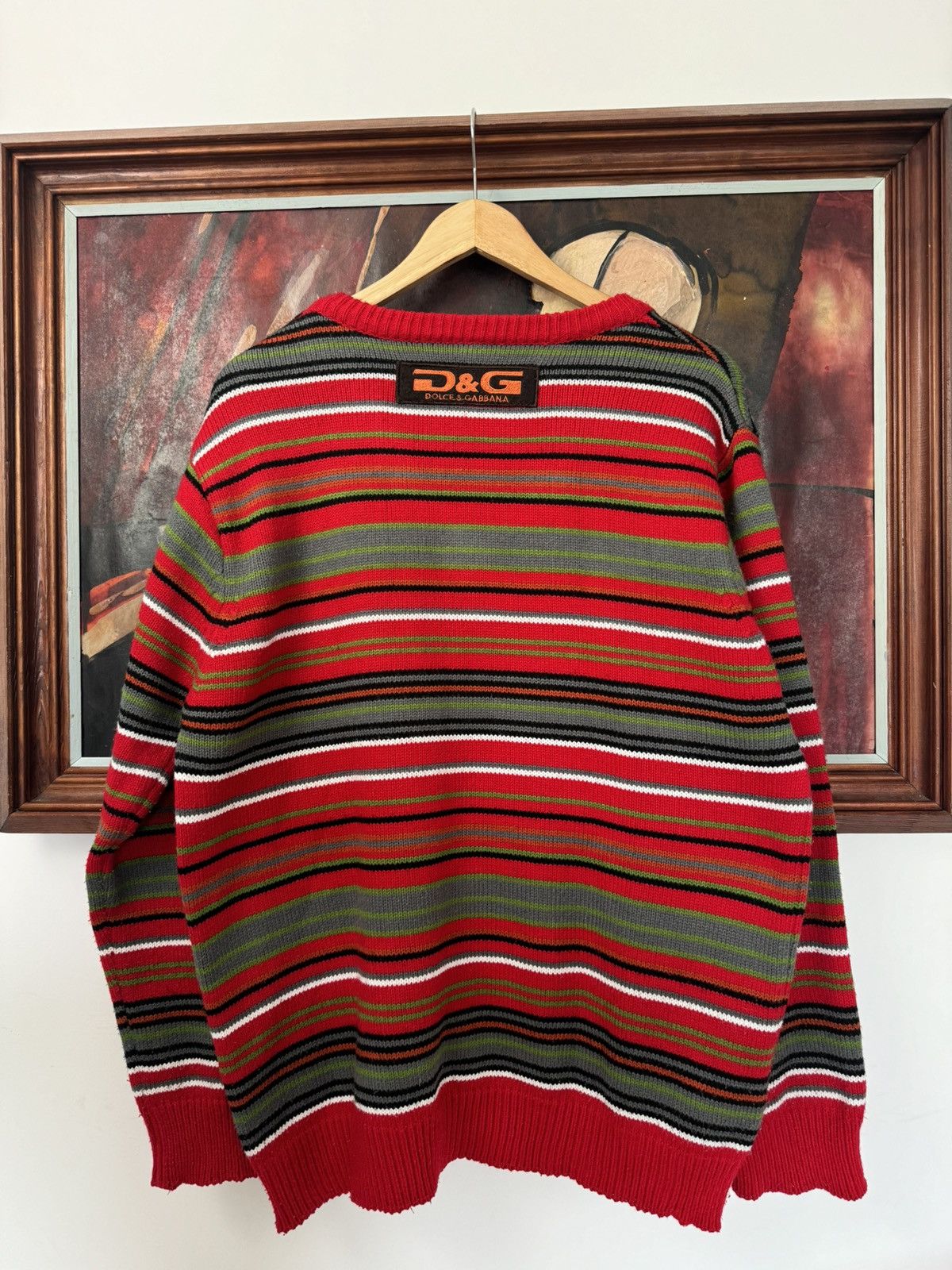 Dolce & Gabbana DOLCE GABBANA LUXURY Y2K VINTAGE STRIPED KNIT SWEATER WOOL Size US M / EU 48-50 / 2 - 2 Thumbnail