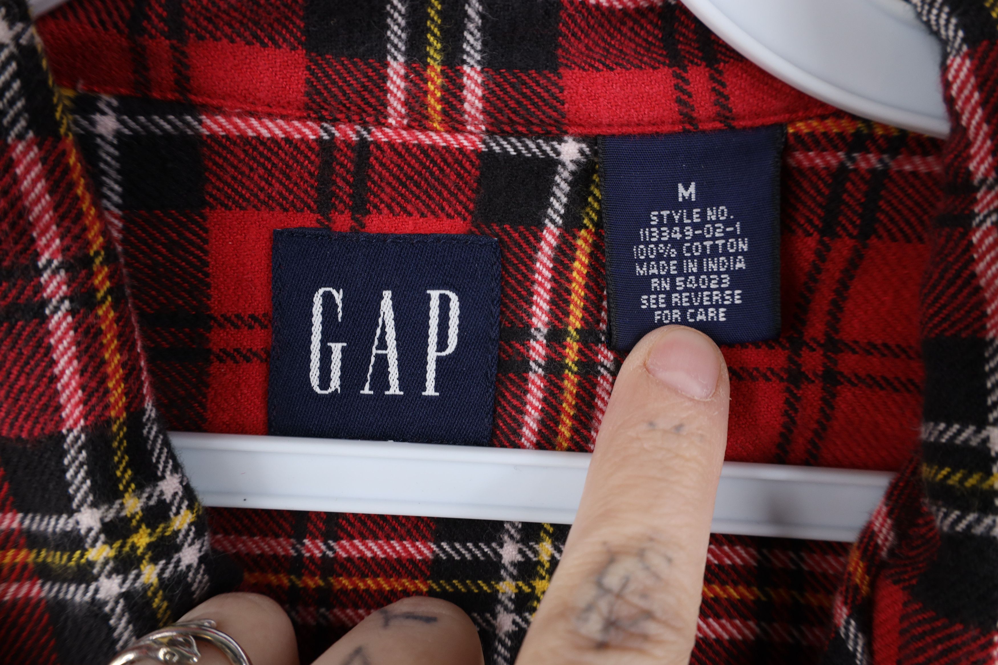 Gap Vintage 90s Gap Flannel Collared Button Down Shirt Red Plaid Size US M / EU 48-50 / 2 - 7 Thumbnail
