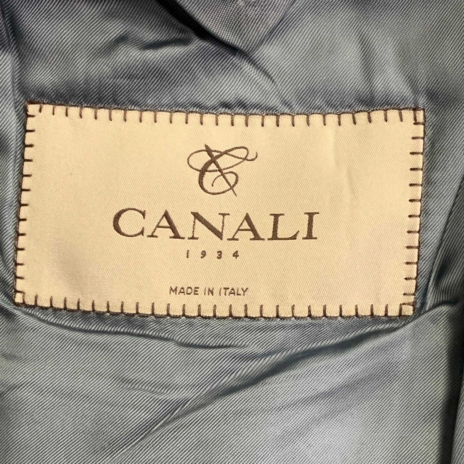 Canali CANALI White Black Checkered Wool Silk Linen Sport Coat Size 44R - 9 Thumbnail