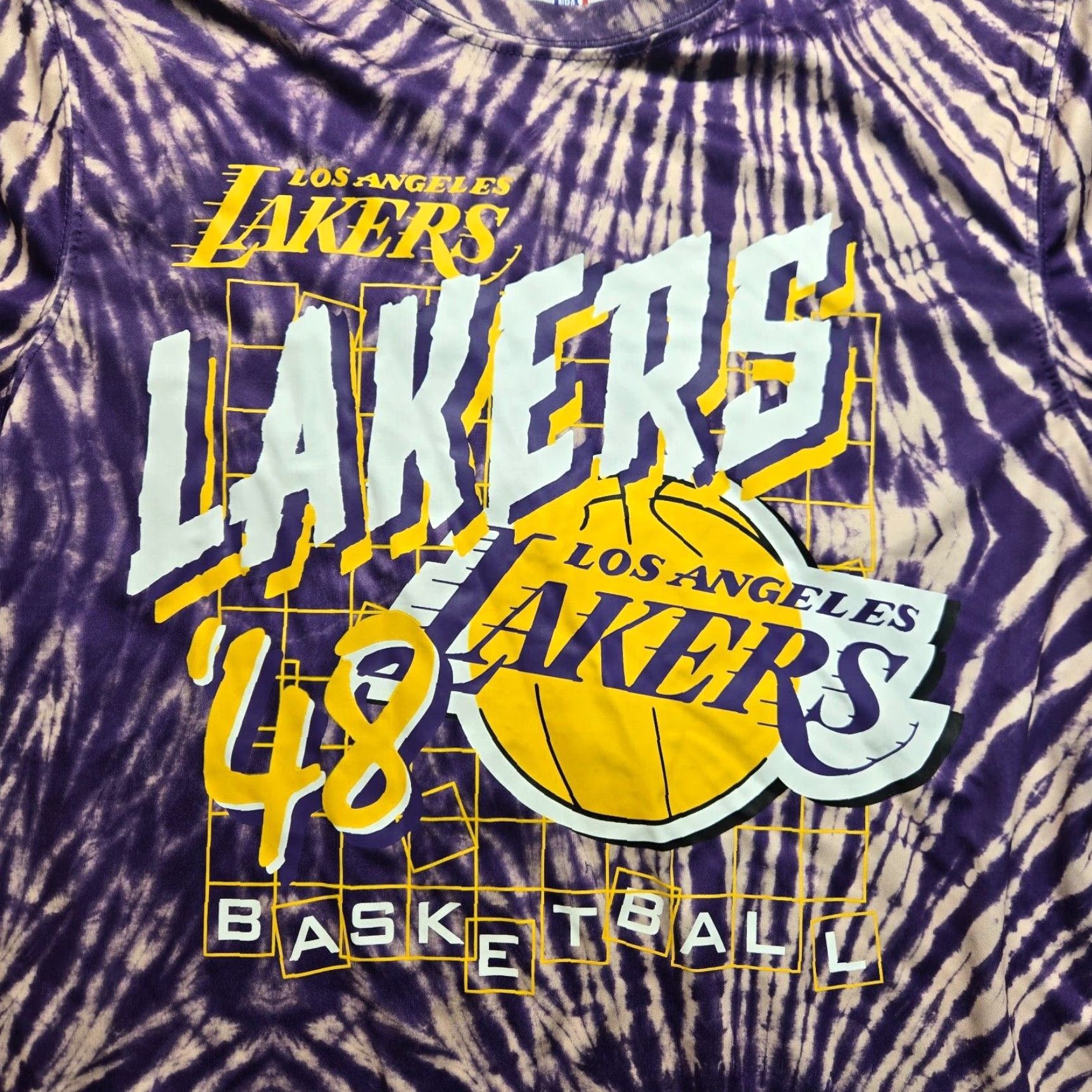 NBA NBA U Lakers Graphic Shirt M Purple Tie Dye LA Lakers Men's Medium Shirt Size US M / EU 48-50 / 2 - 2 Thumbnail
