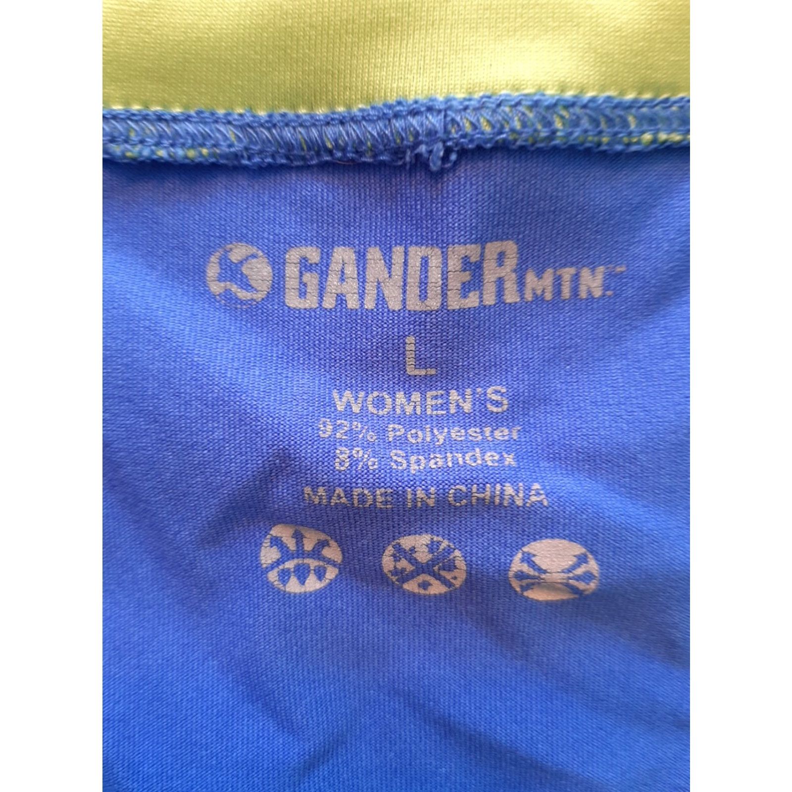 Vintage Gander Mountain Shirt Sleeveless Womens L Blue Polyester Spandex Athletic Tank Racerback Built-In Bra Pockets Size M / US 6-8 / IT 42-44 - 2 Thumbnail